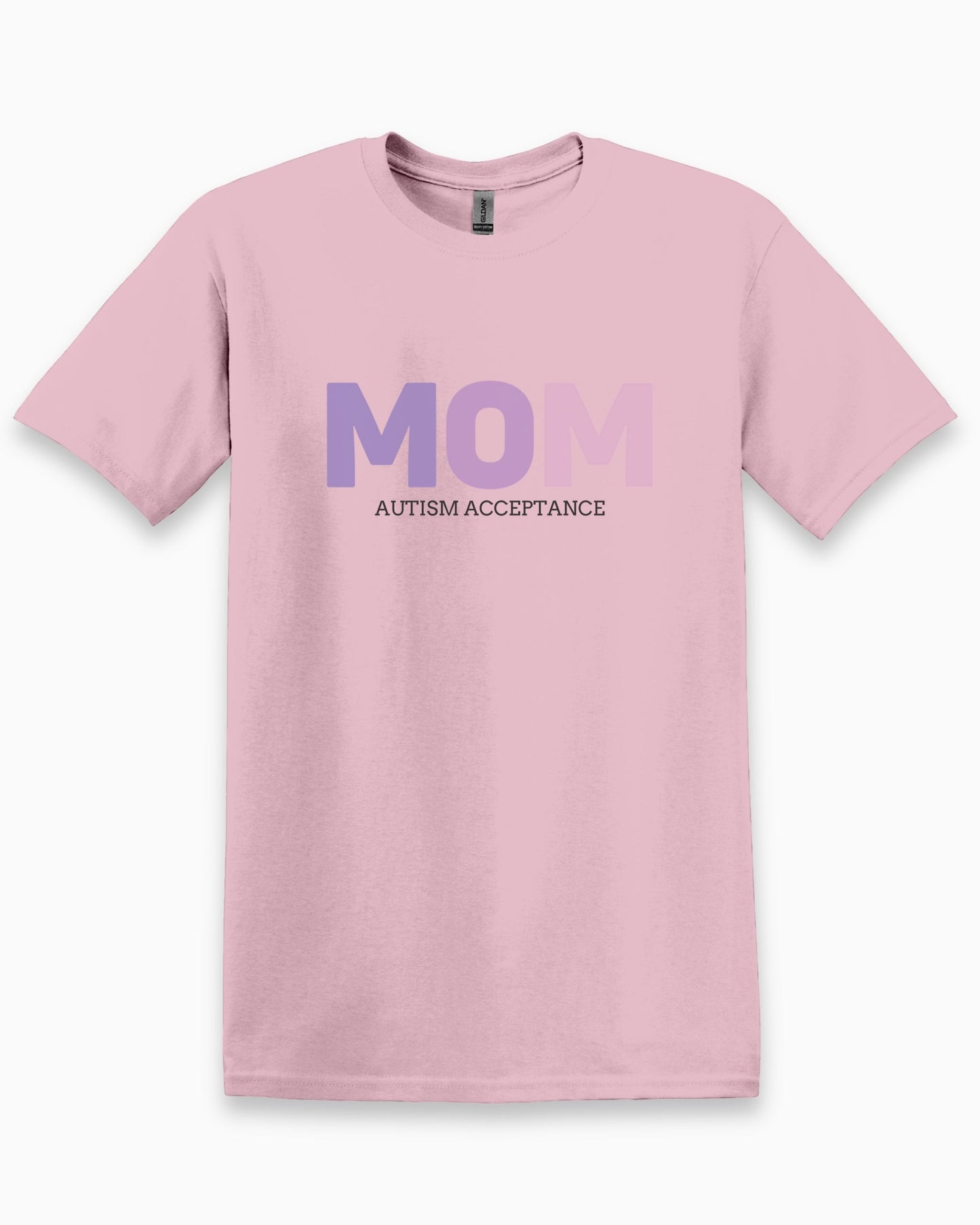 Mom Gradient Tee-Light Pink-Neurodiversity, ADHD & Autism Awareness & Acceptance T-Shirt by Daily Bloom
