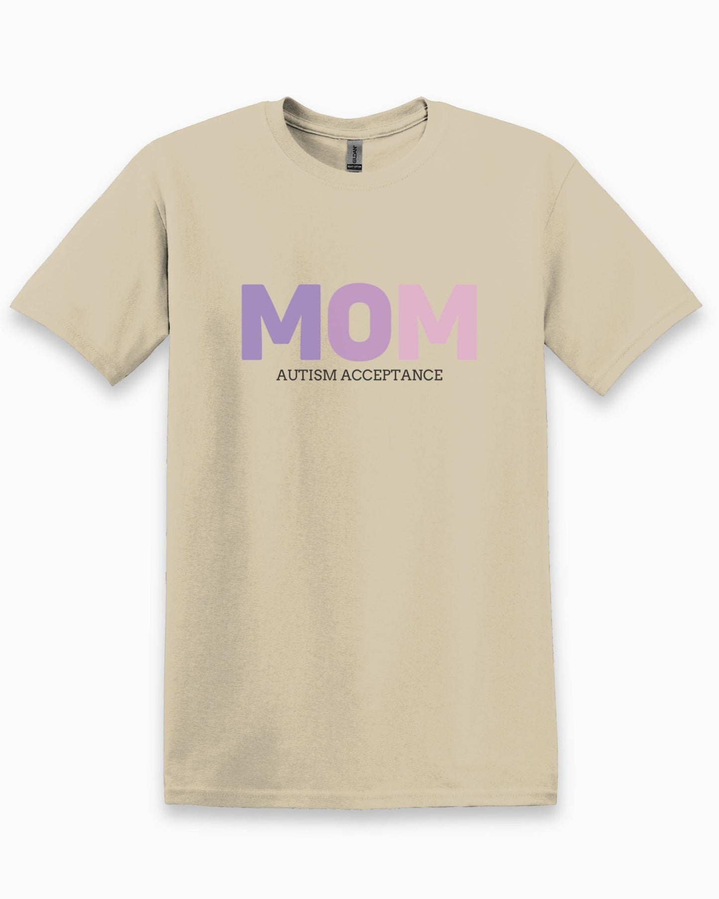 Mom Gradient Tee-Sand-Neurodiversity, ADHD & Autism Awareness & Acceptance T-Shirt by Daily Bloom