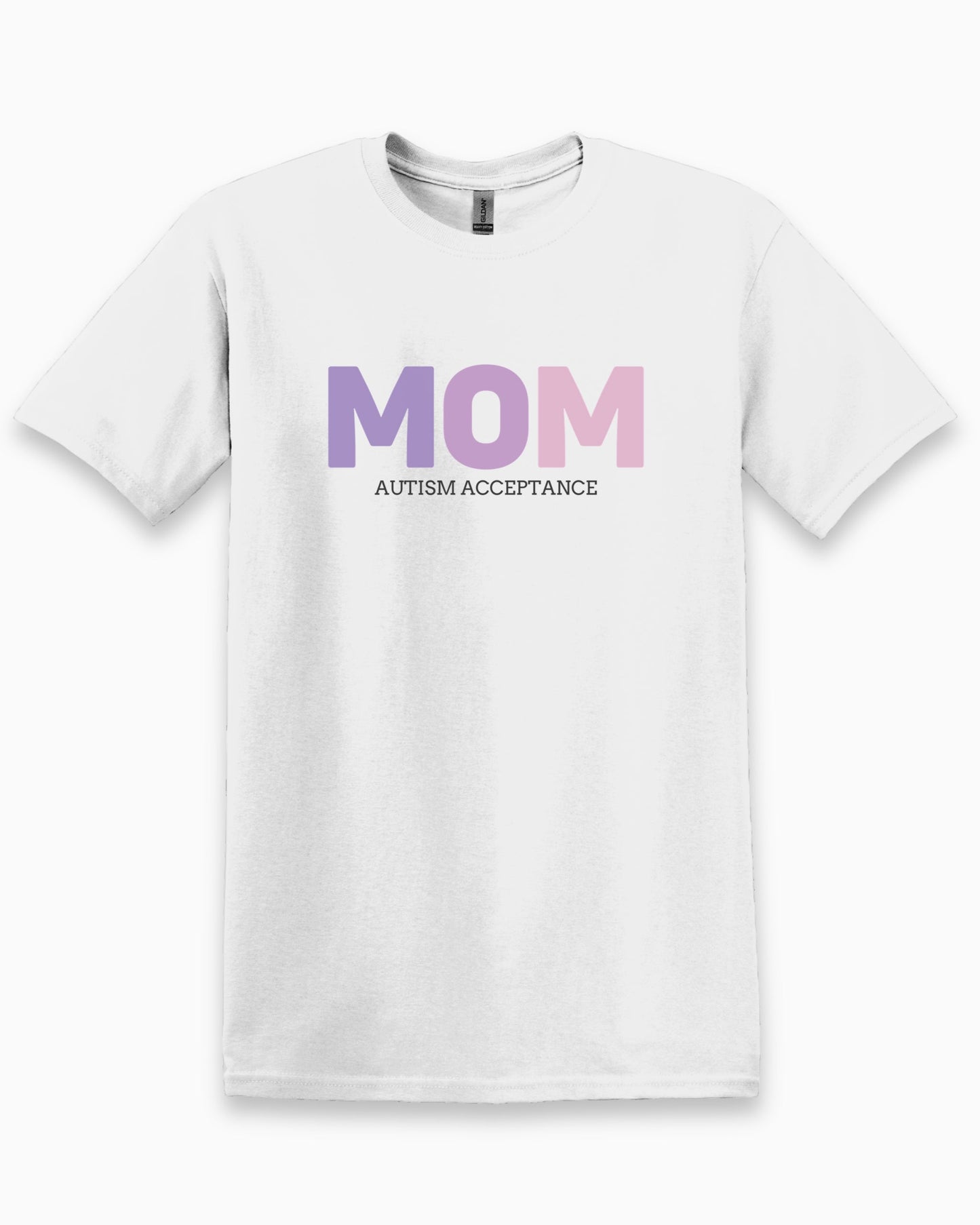 Mom Gradient Tee-White-Neurodiversity, ADHD & Autism Awareness & Acceptance T-Shirt by Daily Bloom