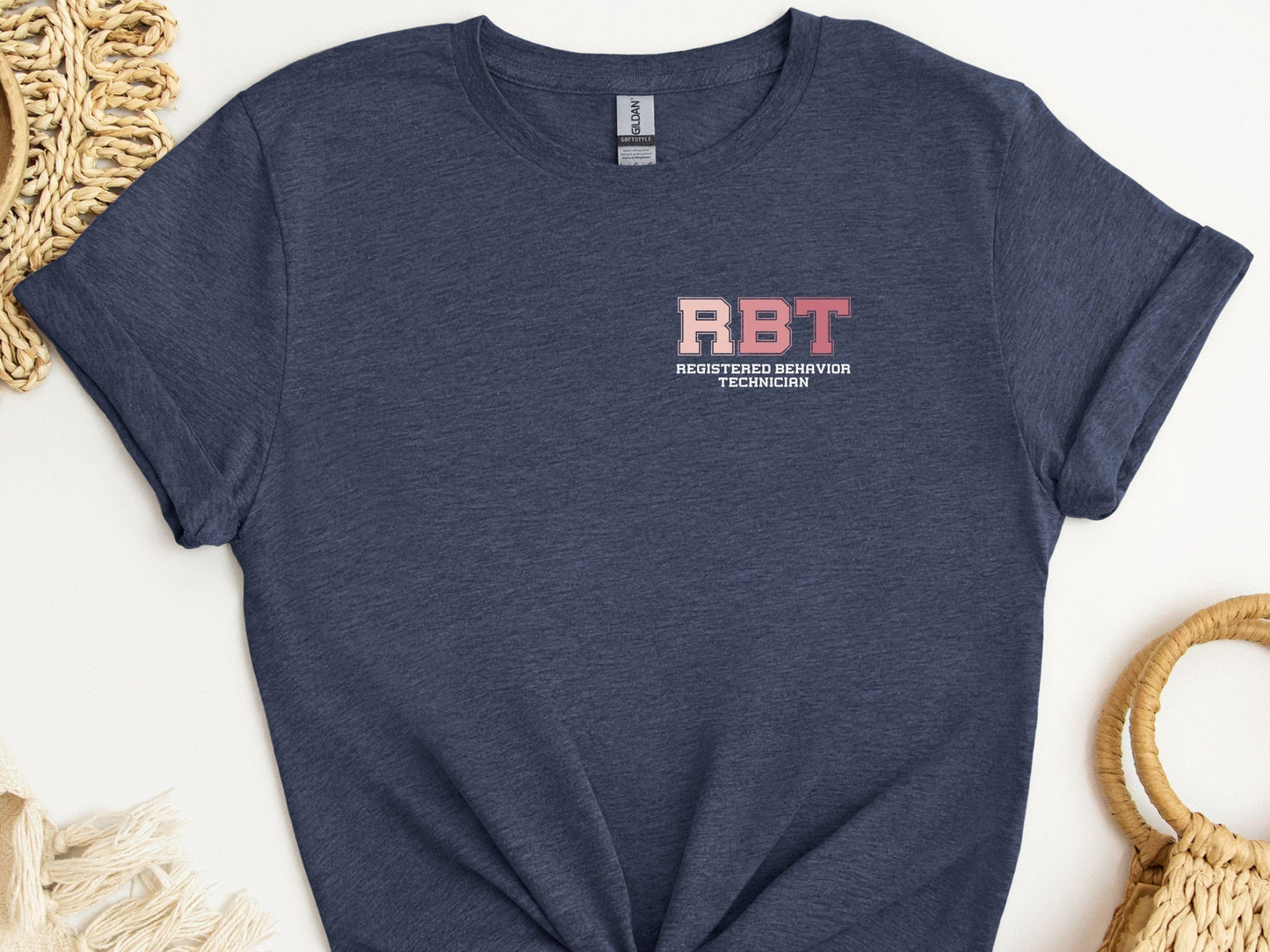 RBT - College Tee-Heather Navy-Neurodiversity, ADHD & Autism Awareness & Acceptance T-Shirt by Daily Bloom