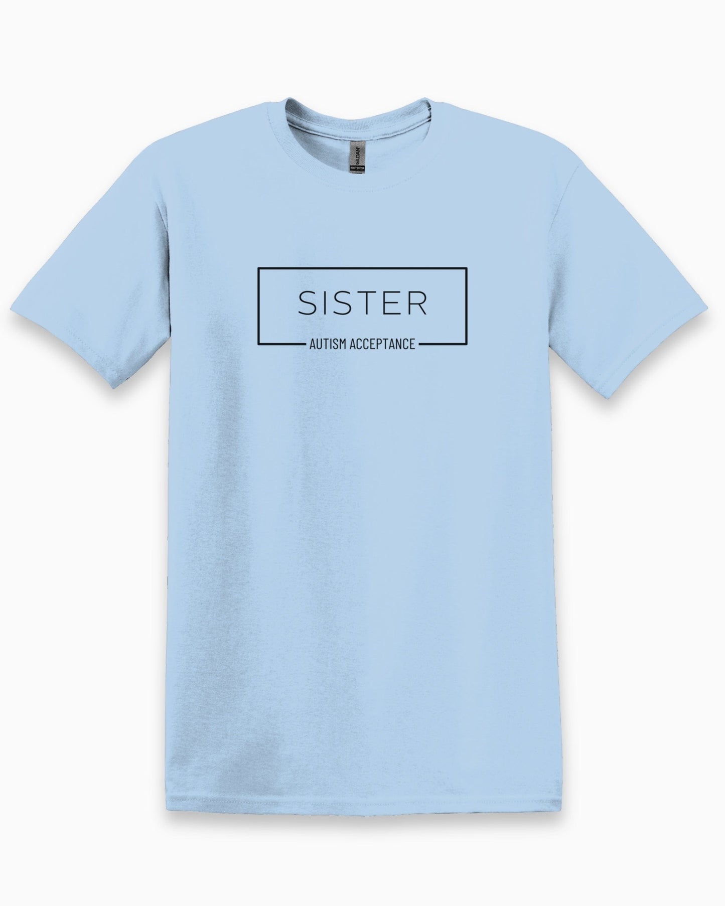 Sister Box Tee-Light Blue-Neurodiversity, ADHD & Autism Awareness & Acceptance T-Shirt by Daily Bloom