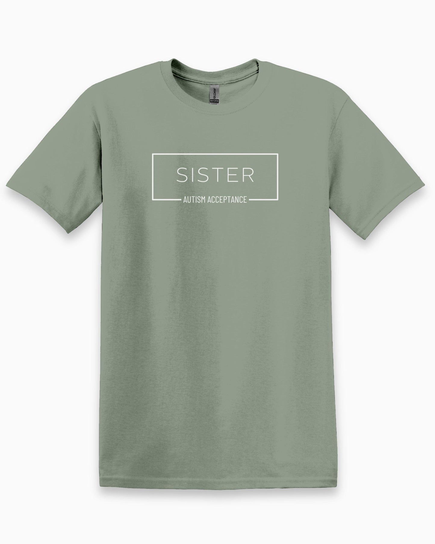 Sister Box Tee-Sage-Neurodiversity, ADHD & Autism Awareness & Acceptance T-Shirt by Daily Bloom