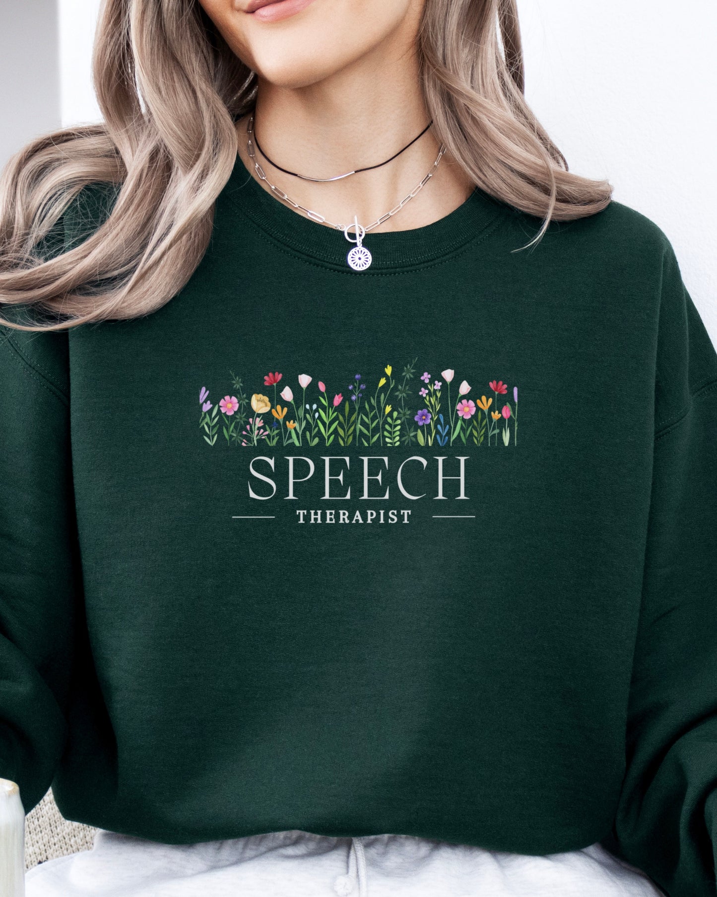 Speech Therapist Floral Sweatshirt