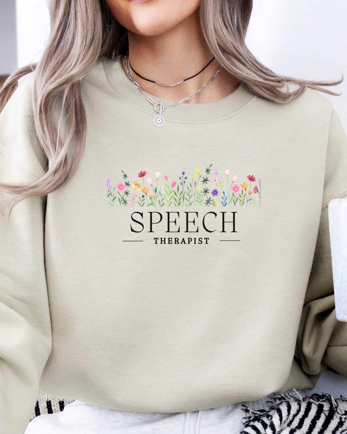 Speech Therapist Floral Sweatshirt