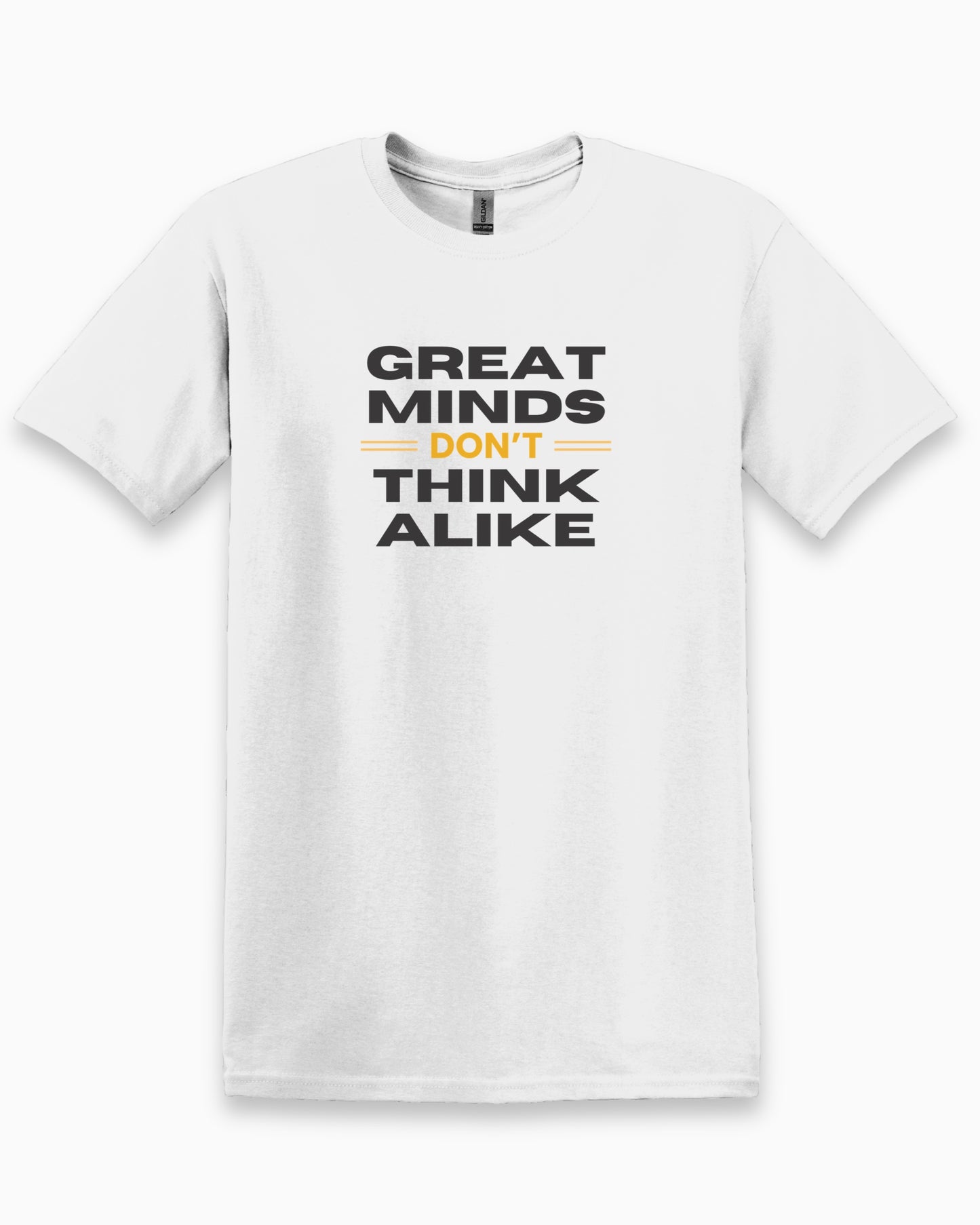 Great Minds Don't Think Alike Tee-White-Neurodiversity, ADHD & Autism Awareness & Acceptance T-Shirt by Daily Bloom