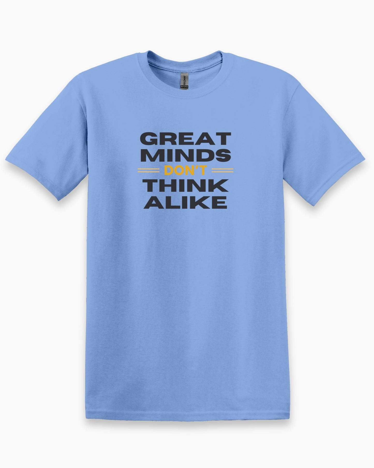 Great Minds Don't Think Alike Tee-Carolina Blue-Neurodiversity, ADHD & Autism Awareness & Acceptance T-Shirt by Daily Bloom