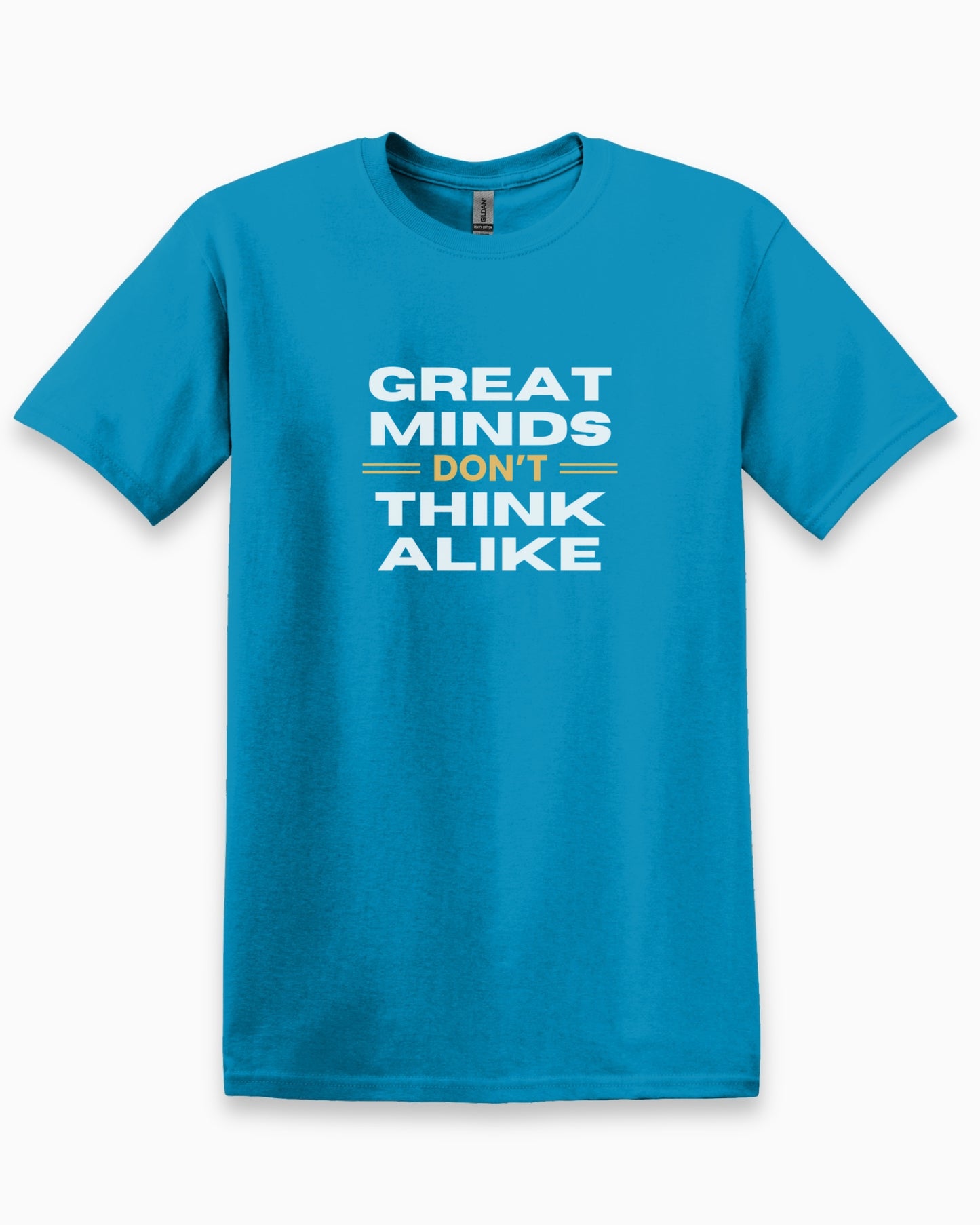 Great Minds Don't Think Alike Tee-Sapphire-Neurodiversity, ADHD & Autism Awareness & Acceptance T-Shirt by Daily Bloom