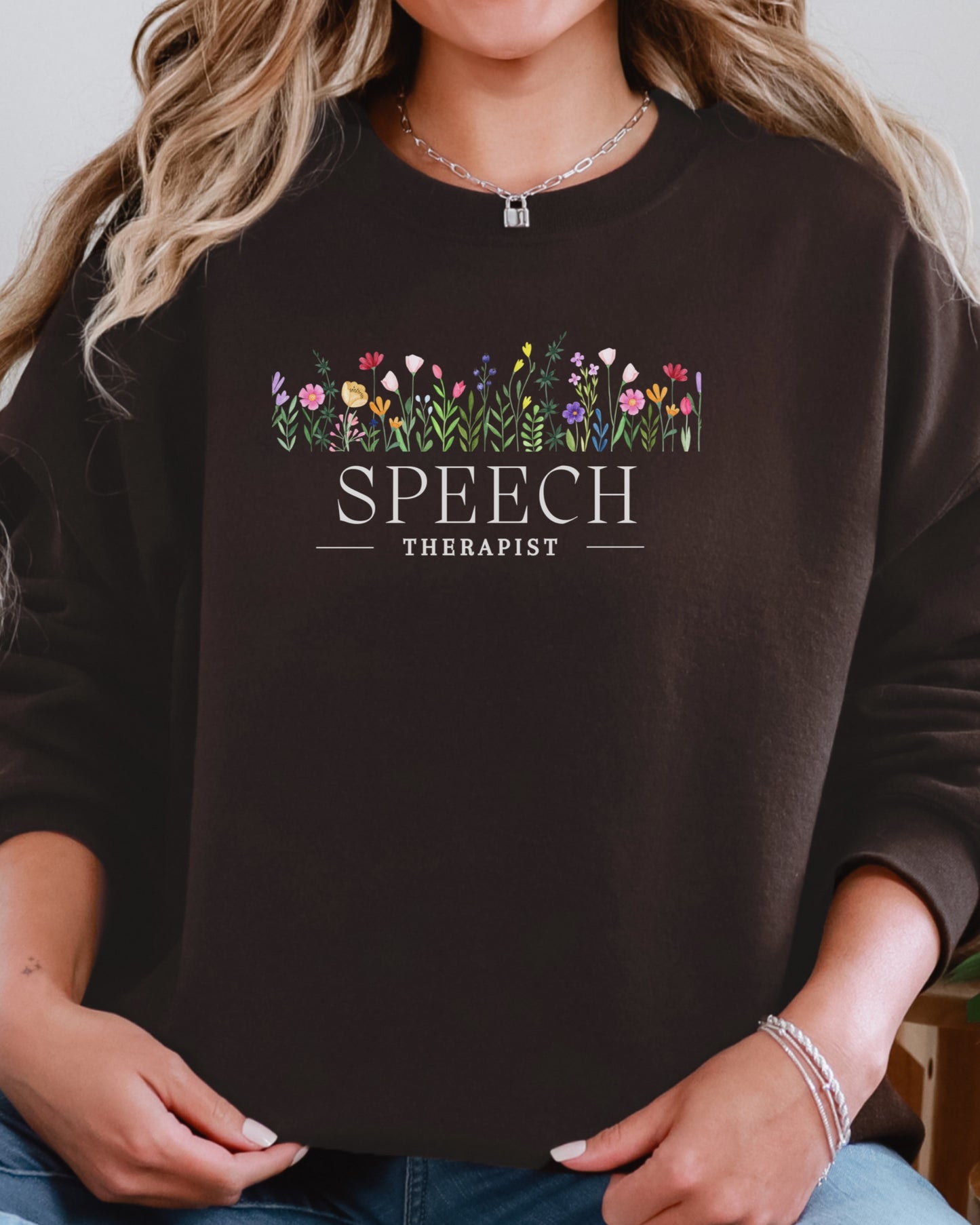 Speech Therapist Floral Sweatshirt