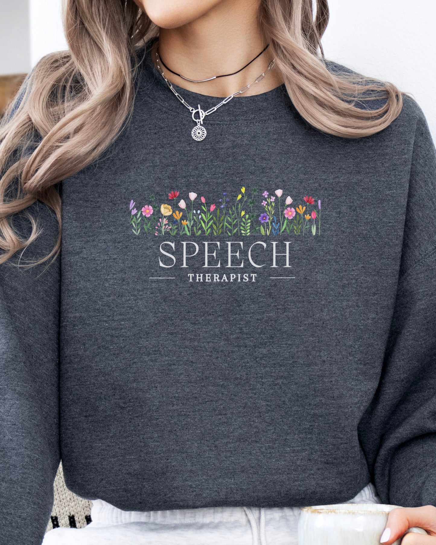 Speech Therapist Floral Sweatshirt