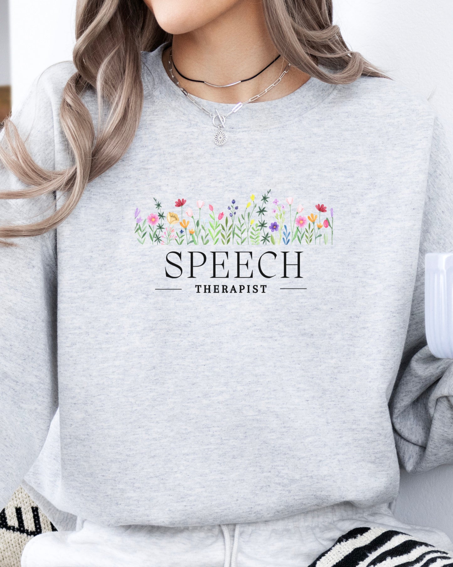 Speech Therapist Floral Sweatshirt