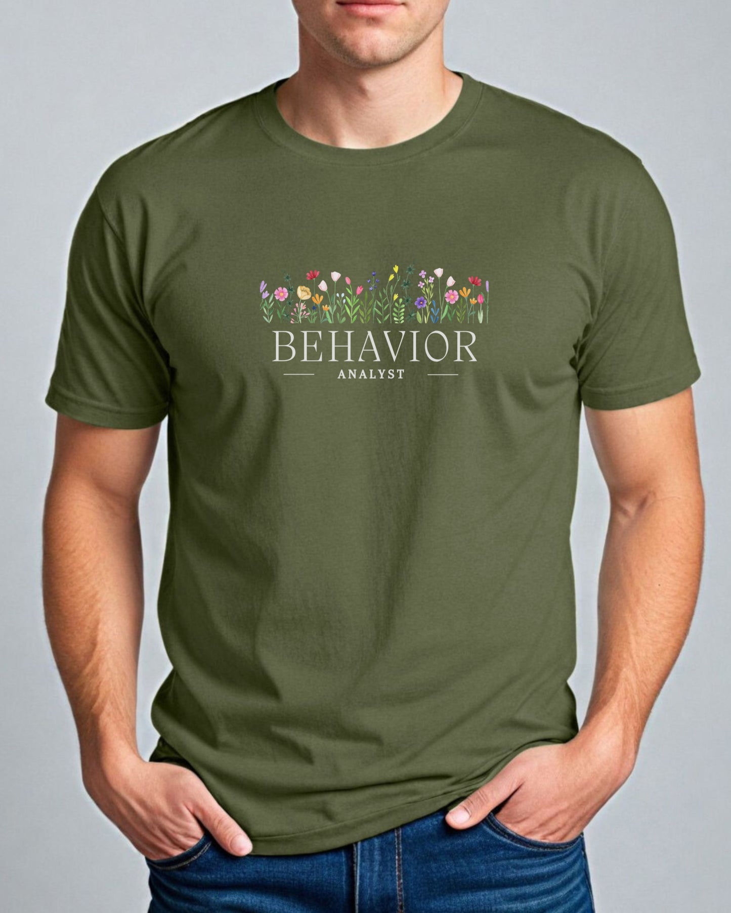 Behavior Analyst Floral Tee-Neurodiversity, ADHD & Autism Awareness & Acceptance T-Shirt by Daily Bloom