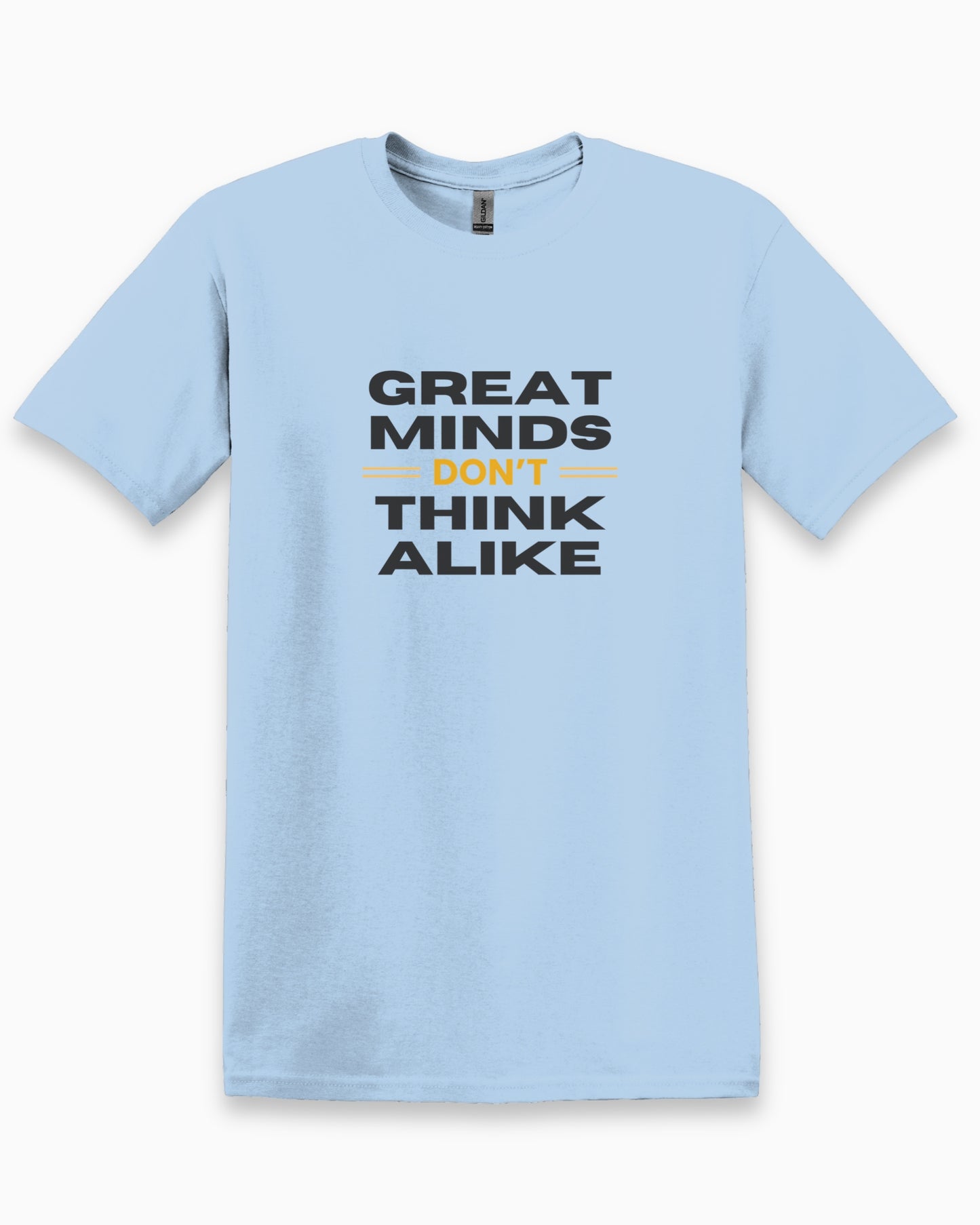 Great Minds Don't Think Alike Tee-Light Blue-Neurodiversity, ADHD & Autism Awareness & Acceptance T-Shirt by Daily Bloom