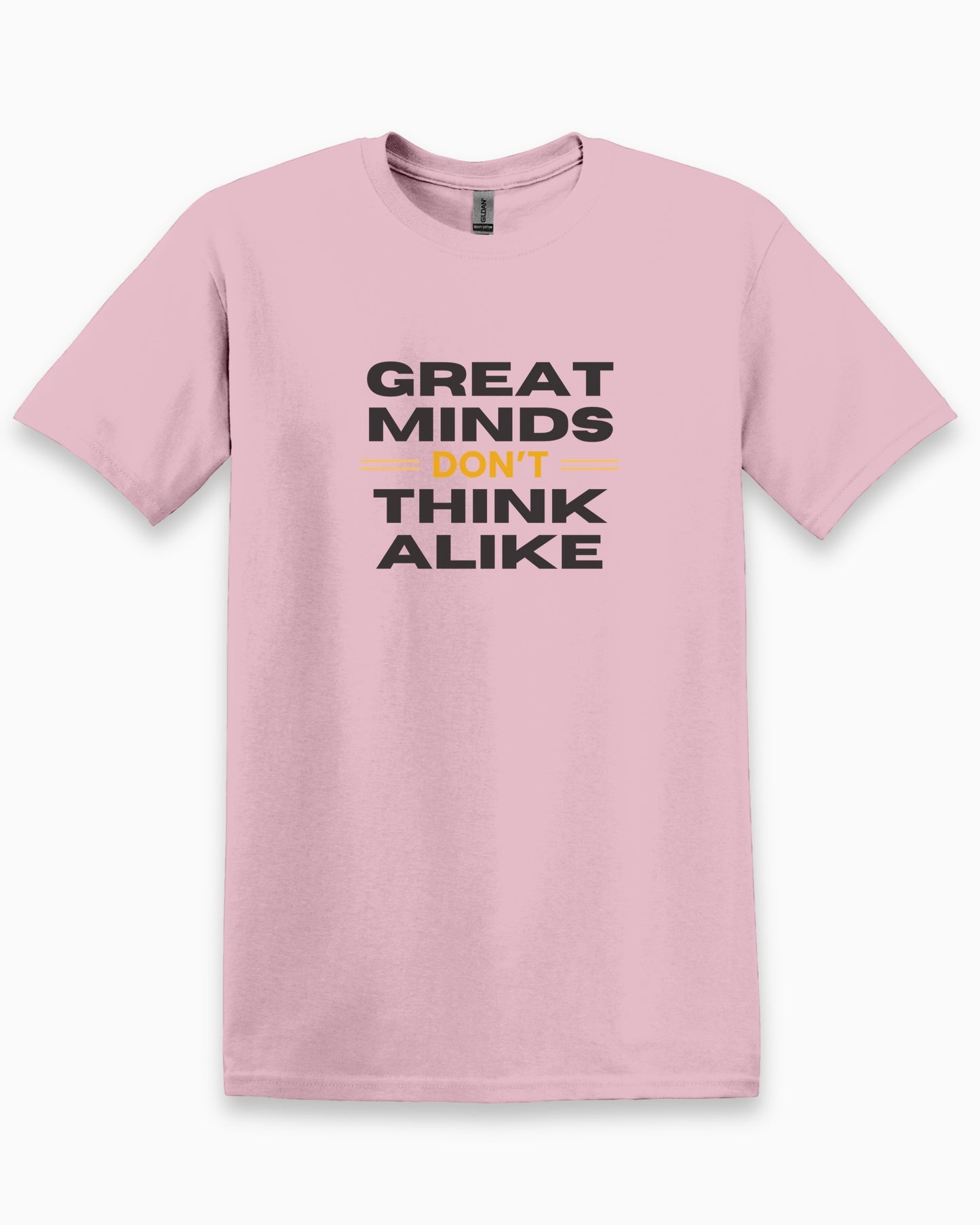 Great Minds Don't Think Alike Tee-Light Pink-Neurodiversity, ADHD & Autism Awareness & Acceptance T-Shirt by Daily Bloom