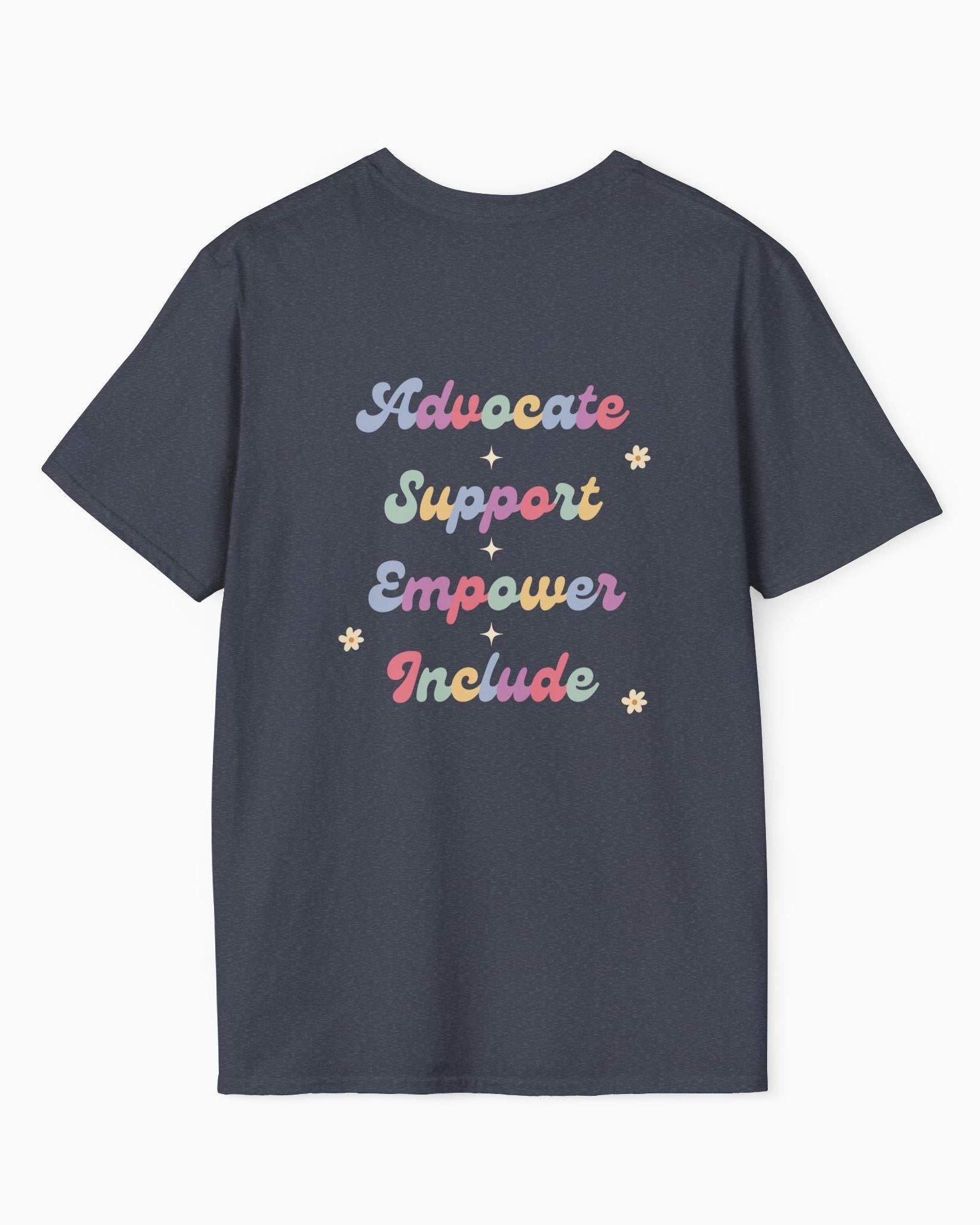  Back Print-Neurodiversity, ADHD & Autism Awareness & Acceptance T-Shirt by Daily Bloom