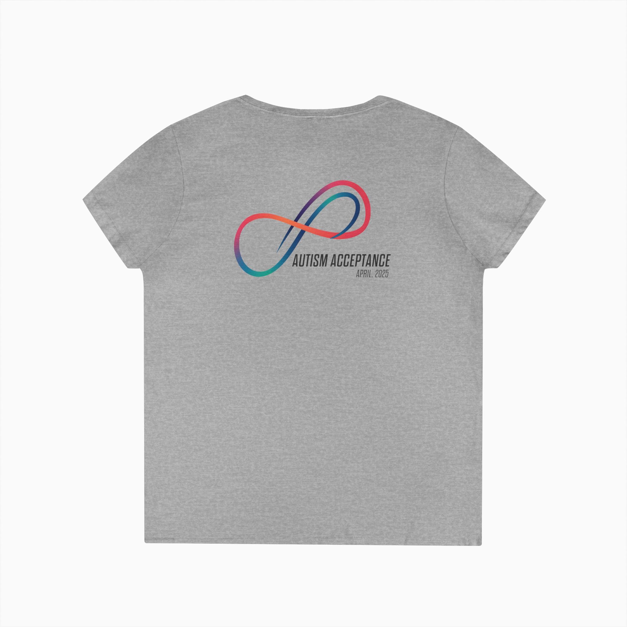 Autism Awareness 2025 - Loop of Acceptance Ladies V-Neck T-Shirt