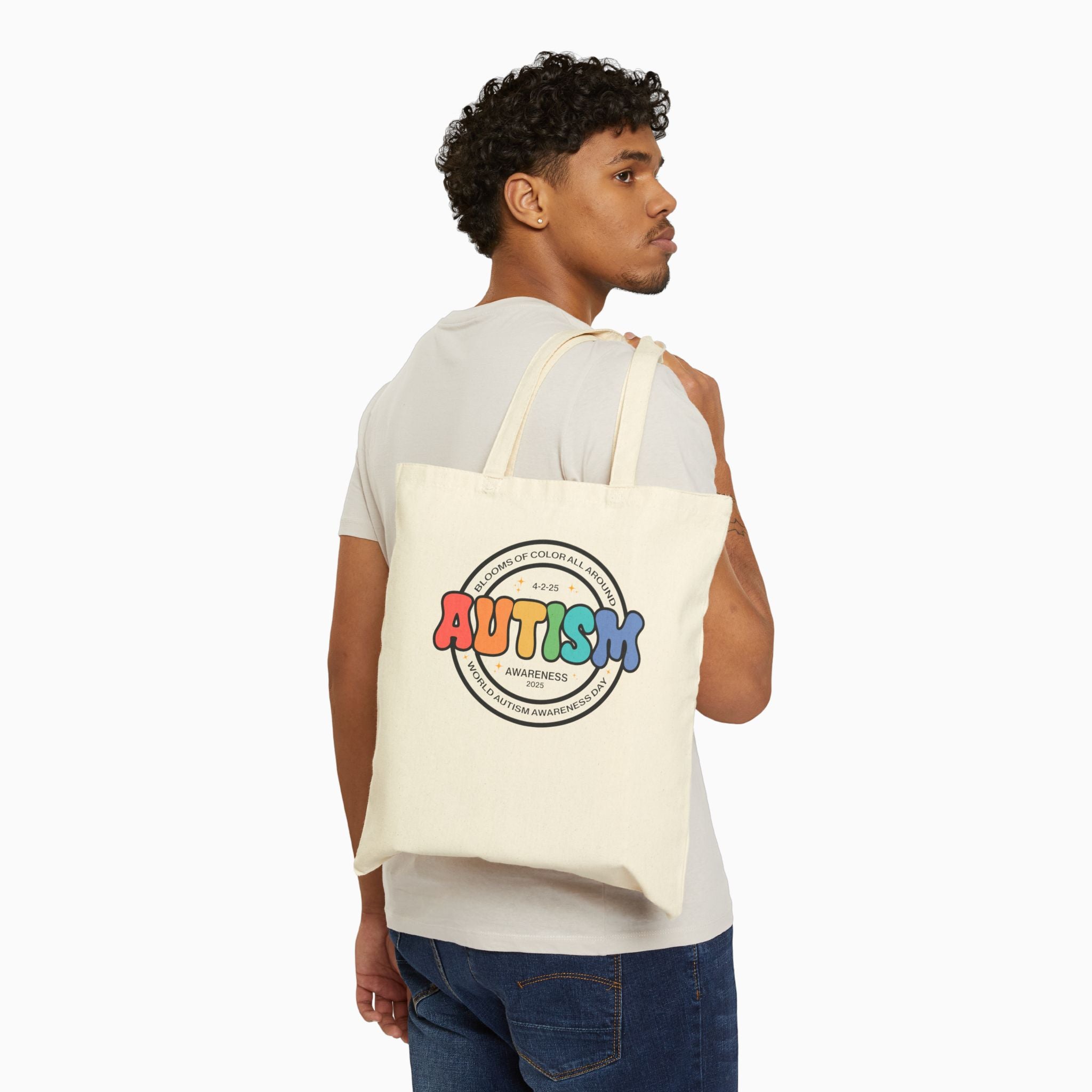 Autism Awareness 2025 - Blooms of Color All Around Canvas Tote Bag