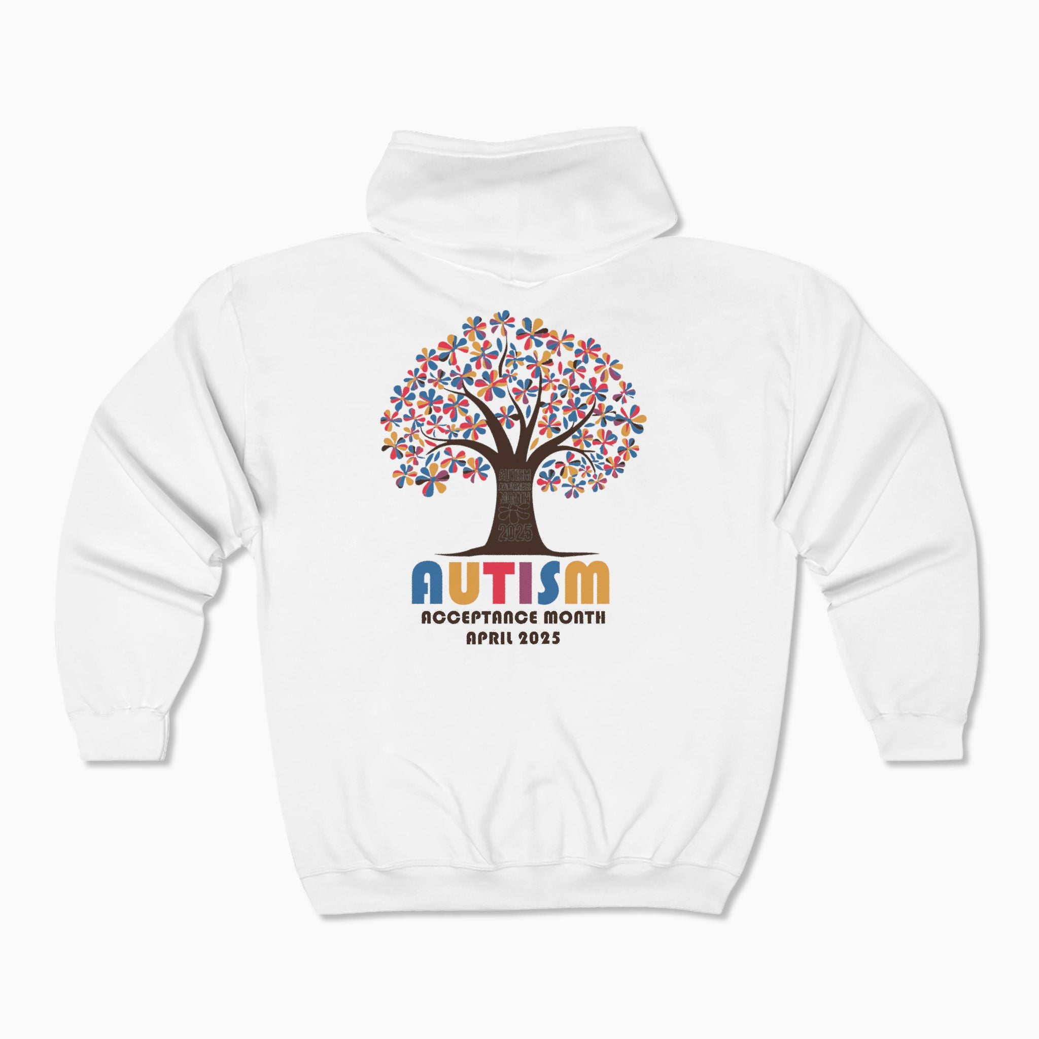 Autism Awareness 2025 - Tree of Acceptance Zip Up Hoodie