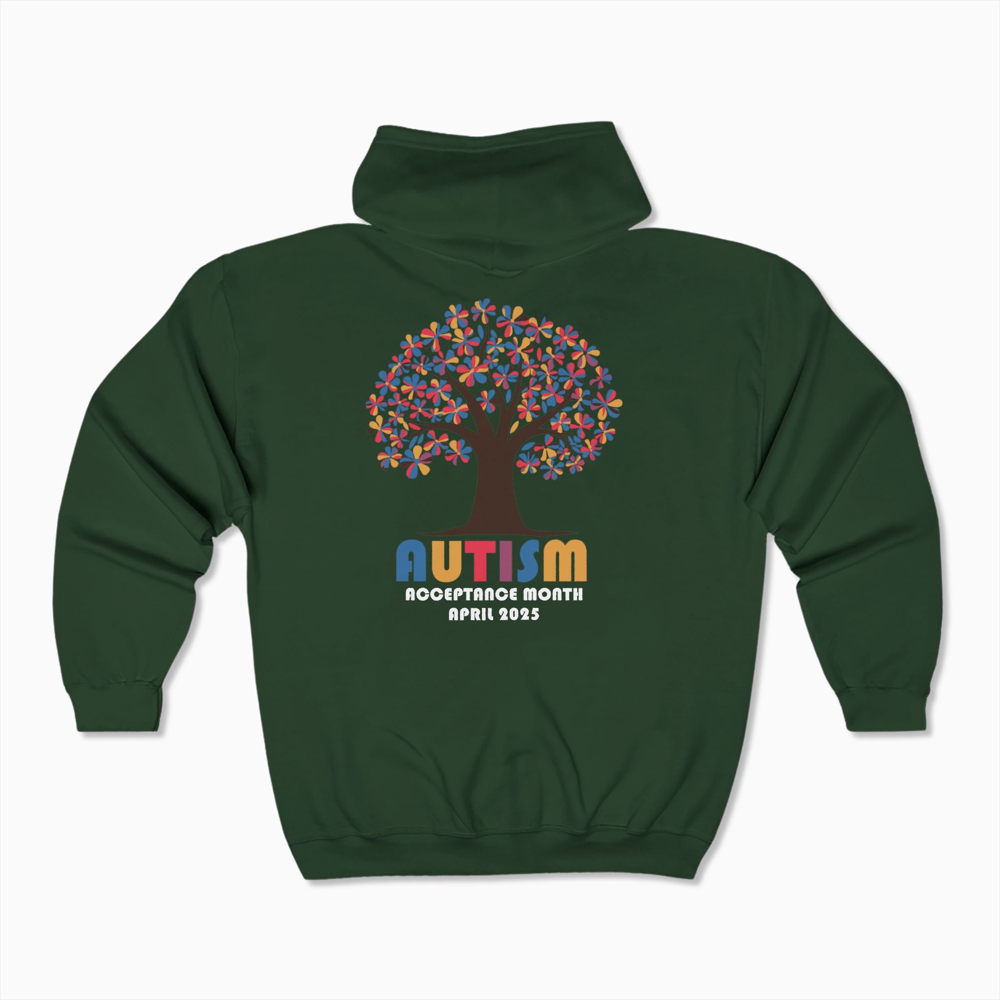 Autism Awareness 2025 - Tree of Acceptance Zip Up Hoodie