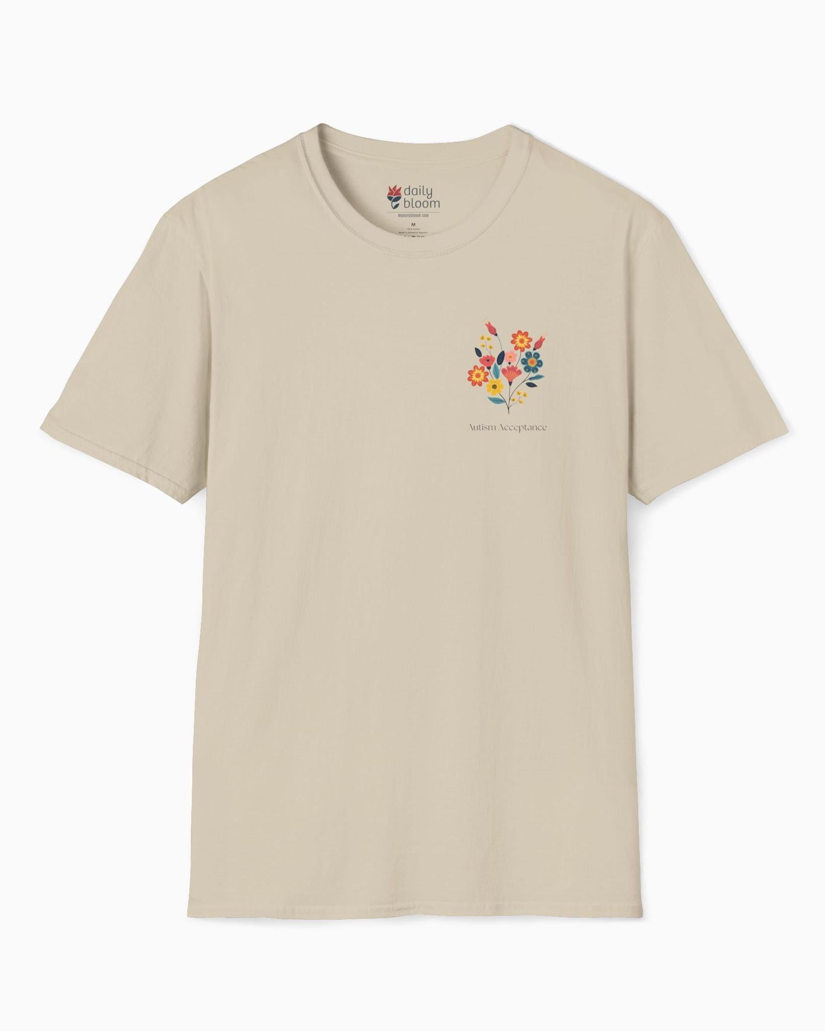 Advocate Support Empower Tee-Sand-Neurodiversity, ADHD & Autism Awareness & Acceptance T-Shirt by Daily Bloom