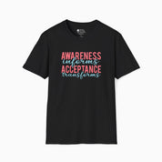 Awareness Informs Acceptance Transforms Tee-Black-Neurodiversity, ADHD & Autism Awareness & Acceptance T-Shirt by Daily Bloom