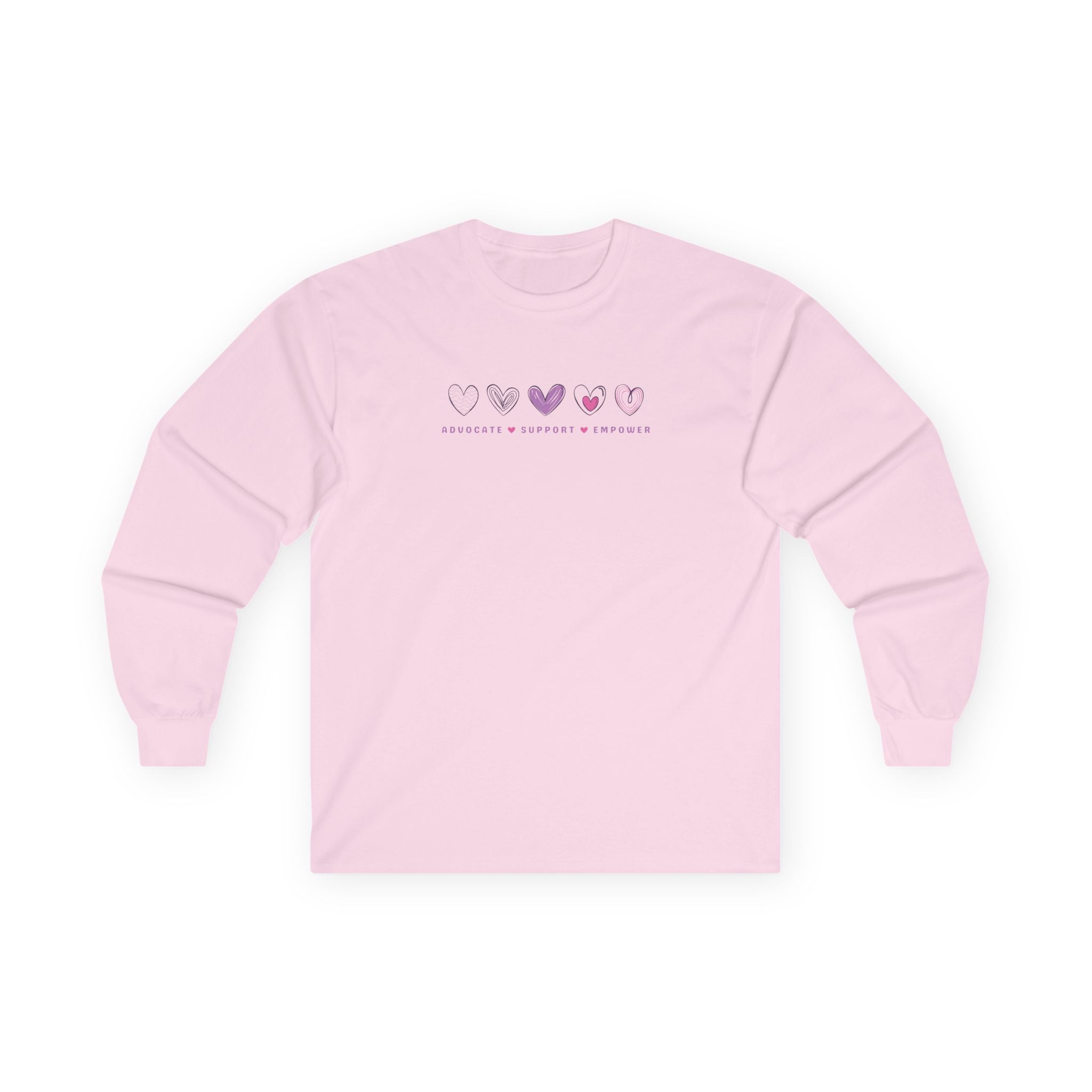 Autism Long - sleeve - Advocate Support Empower Love Hearts Long Sleeve T-Shirt - Daily Bloom