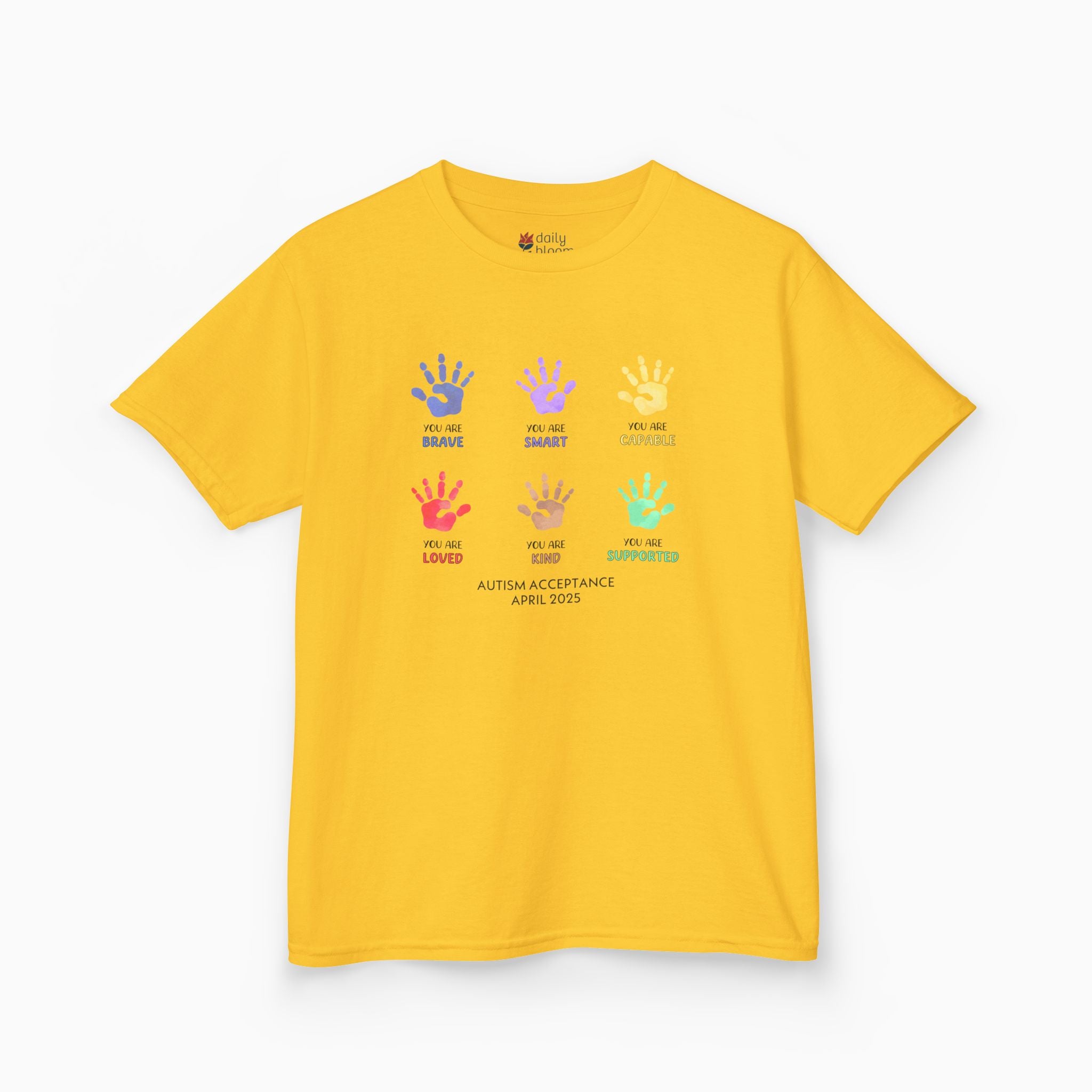 Autism Awareness 2025 - Affirmation Handprints Youth T-Shirt