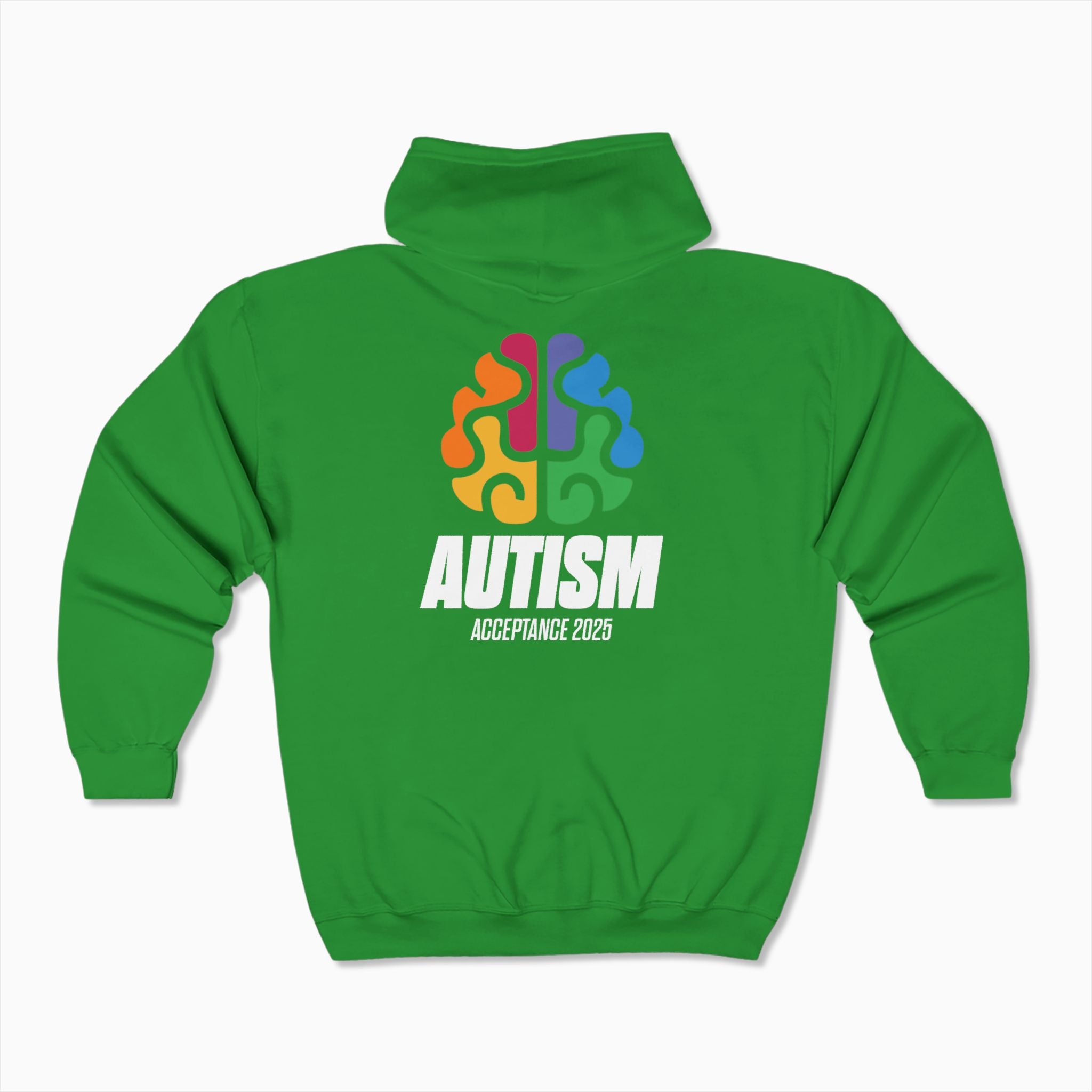 Autism Awareness 2025 - Brainbow Zip Up Hoodie