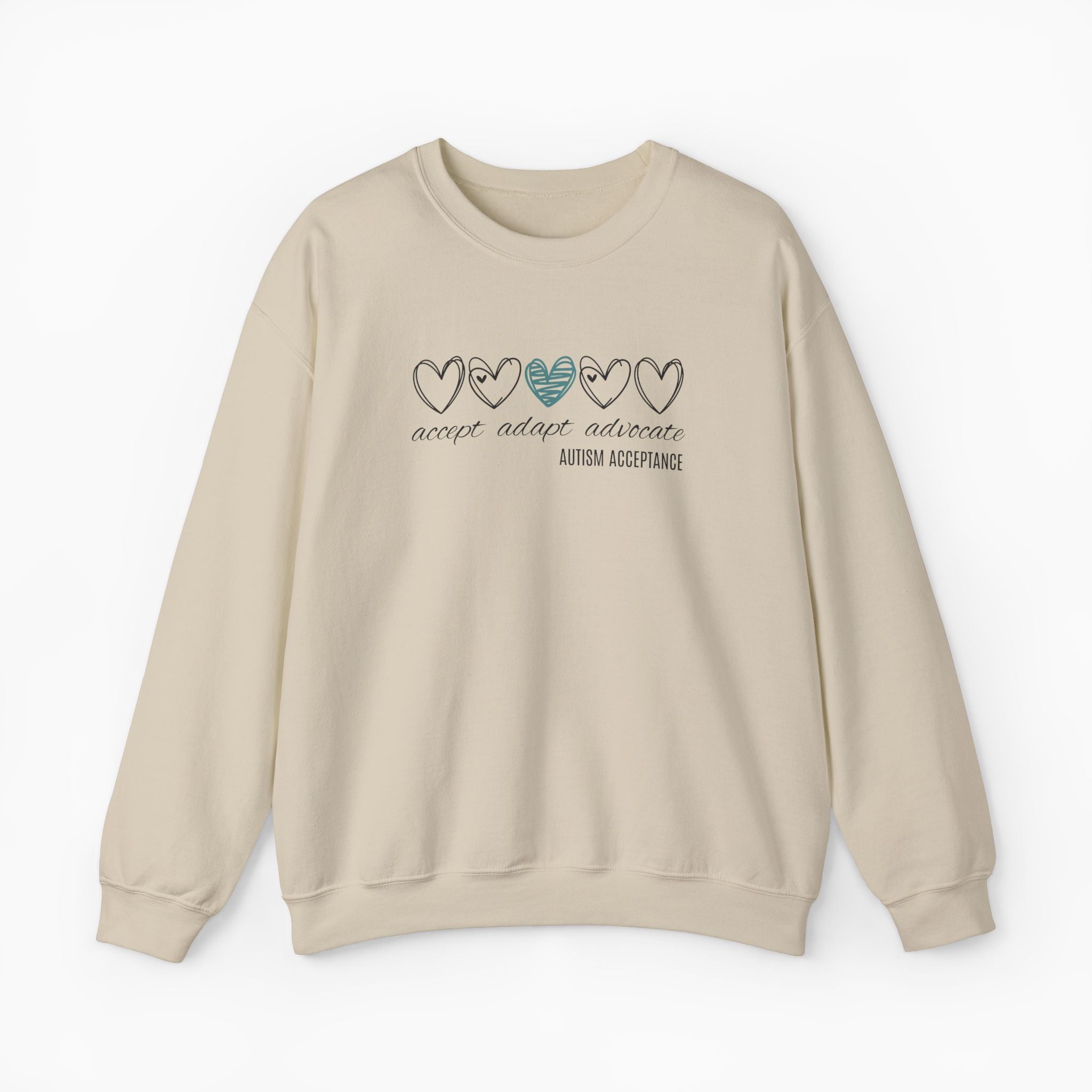 Accept Adapt Advocate Love Hearts Sweatshirt