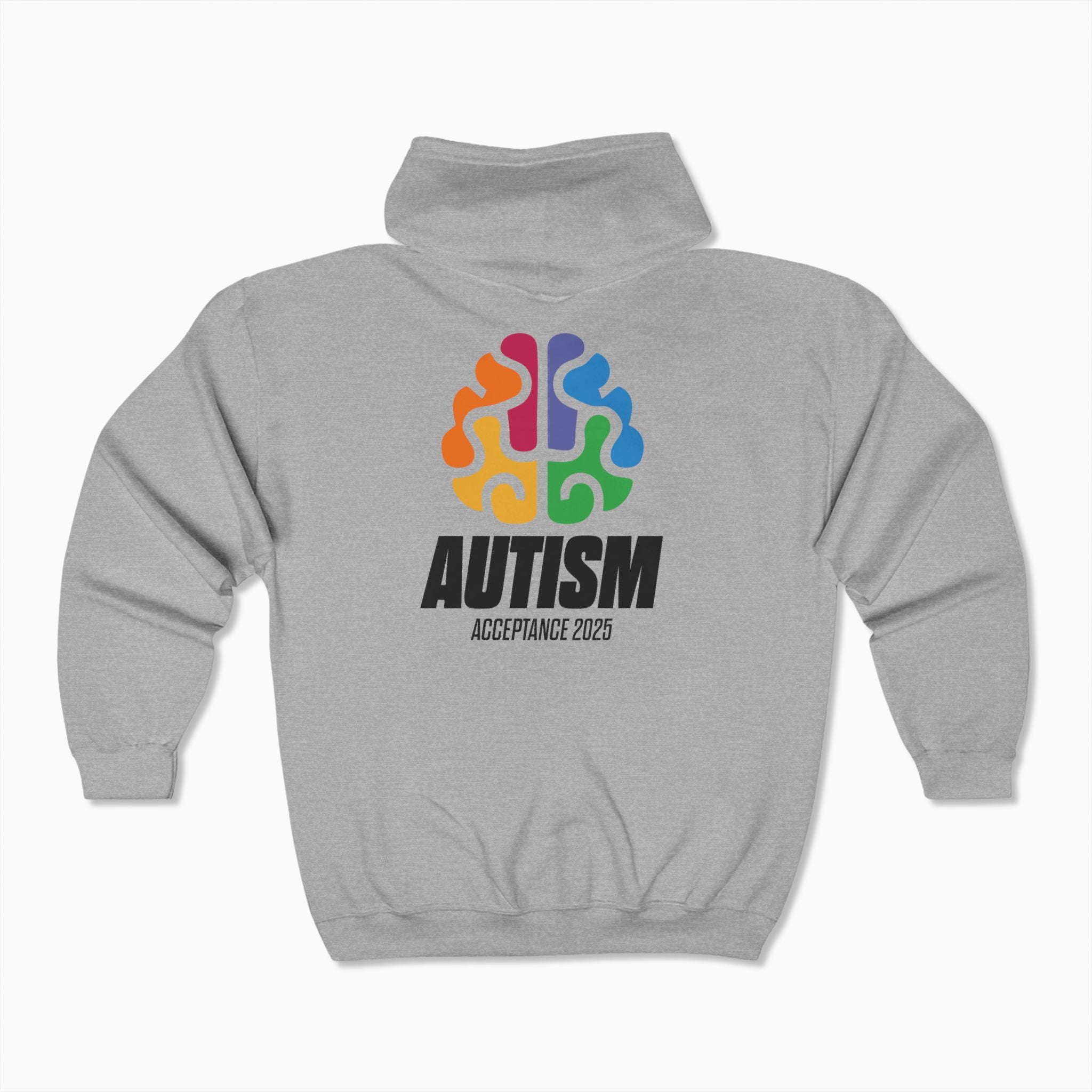 Autism Awareness 2025 - Brainbow Zip Up Hoodie