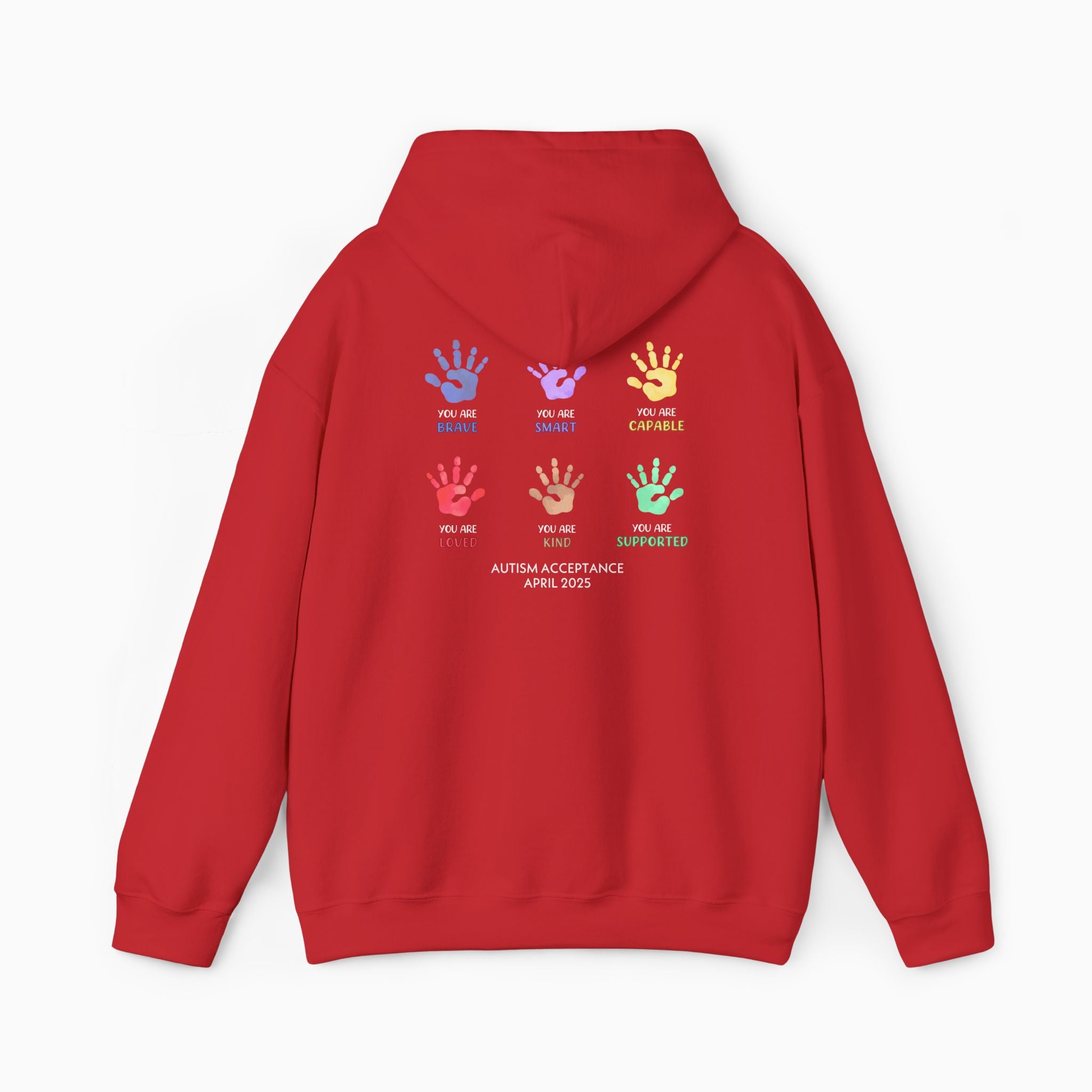 Autism Awareness 2025 - Affirmation Handprints Hoodie