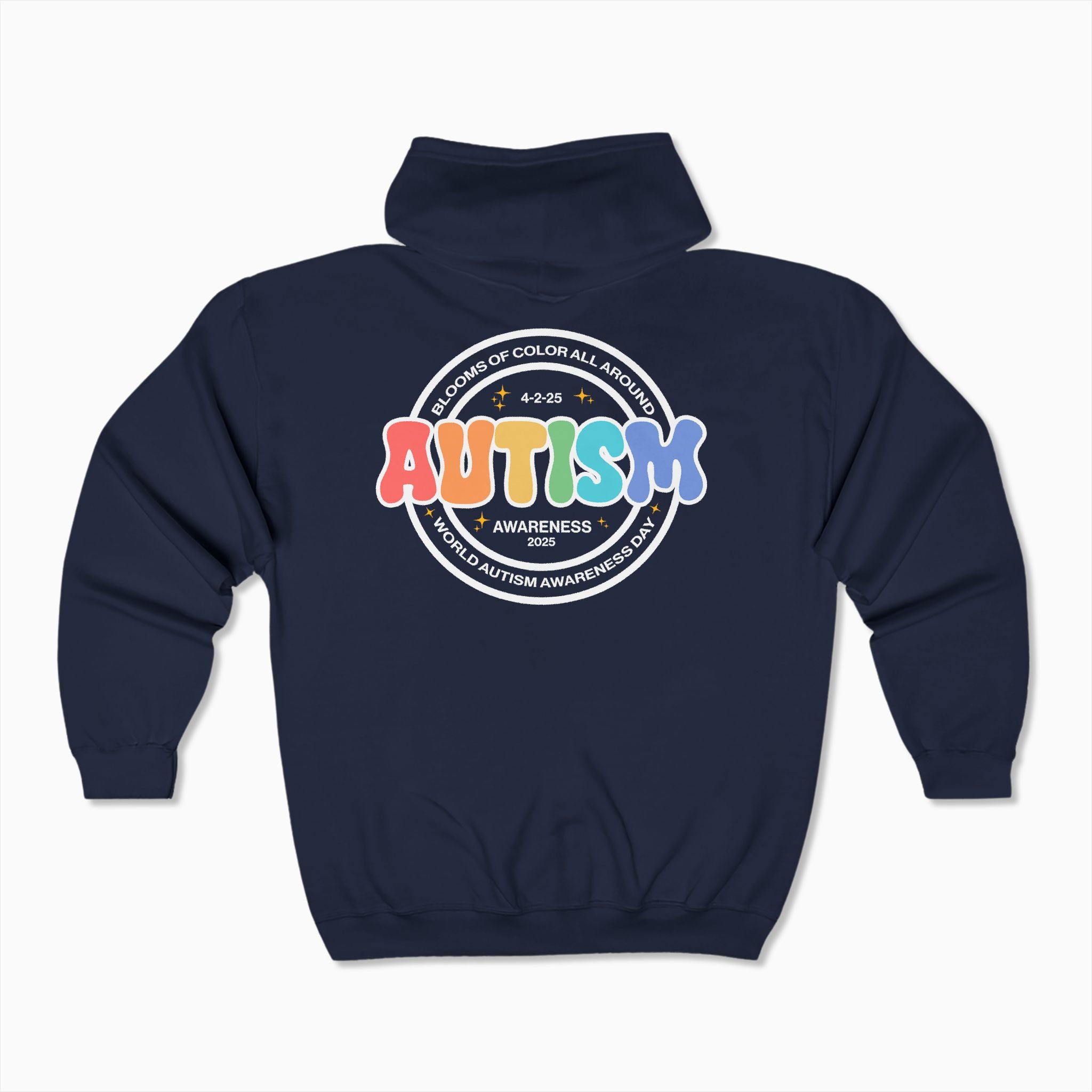 Autism Awareness 2025 - Blooms of Color All Around Zip Up Hoodie
