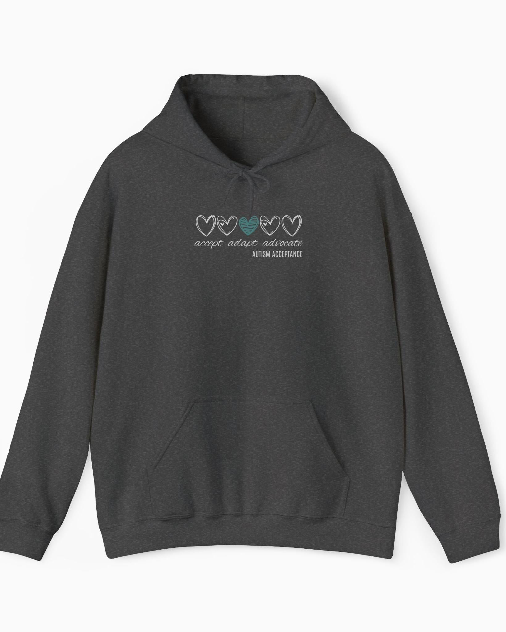 Accept Adapt Advocate Love Hearts Hoodie