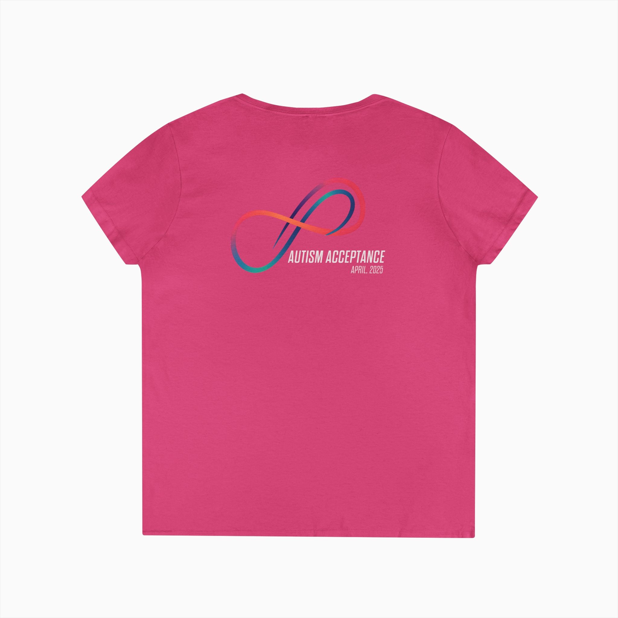 Autism Awareness 2025 - Loop of Acceptance Ladies V-Neck T-Shirt