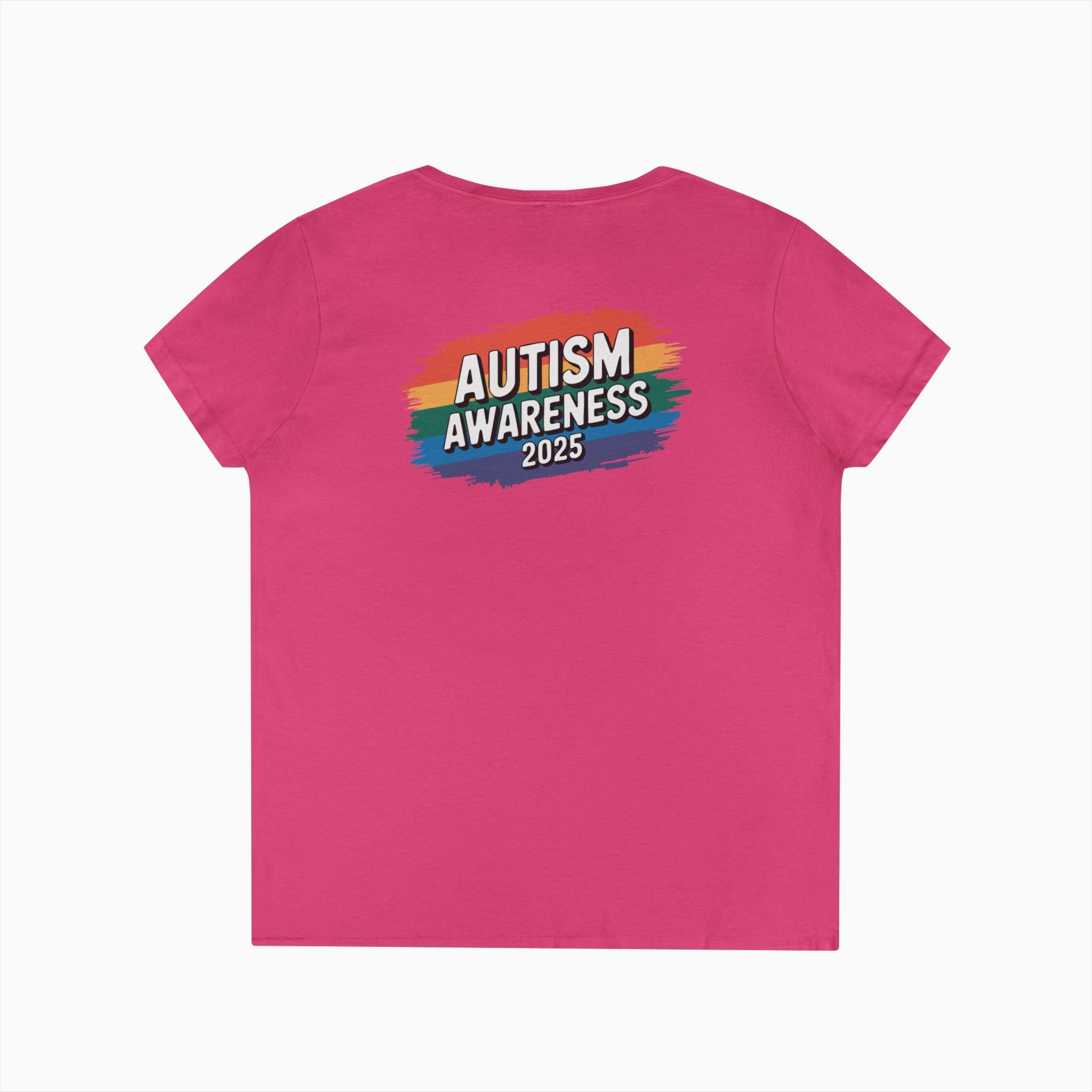 Autism Awareness 2025 - Brushstrokes of Awareness Ladies V-Neck T-Shirt