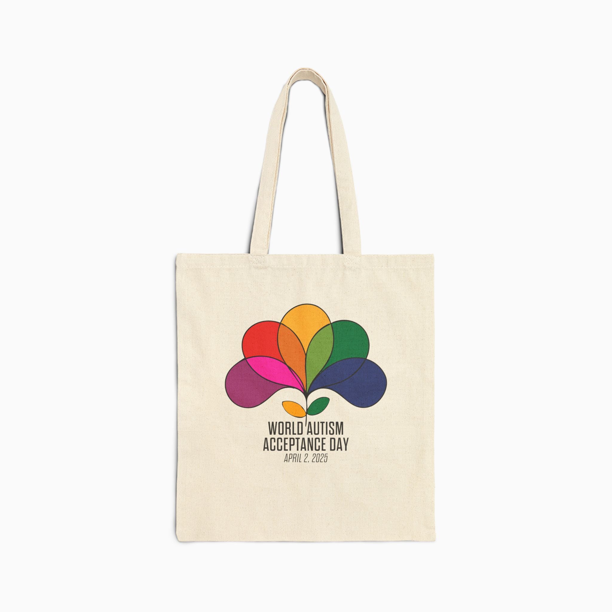 Autism Awareness 2025 - Spectrum in Bloom Canvas Tote Bag