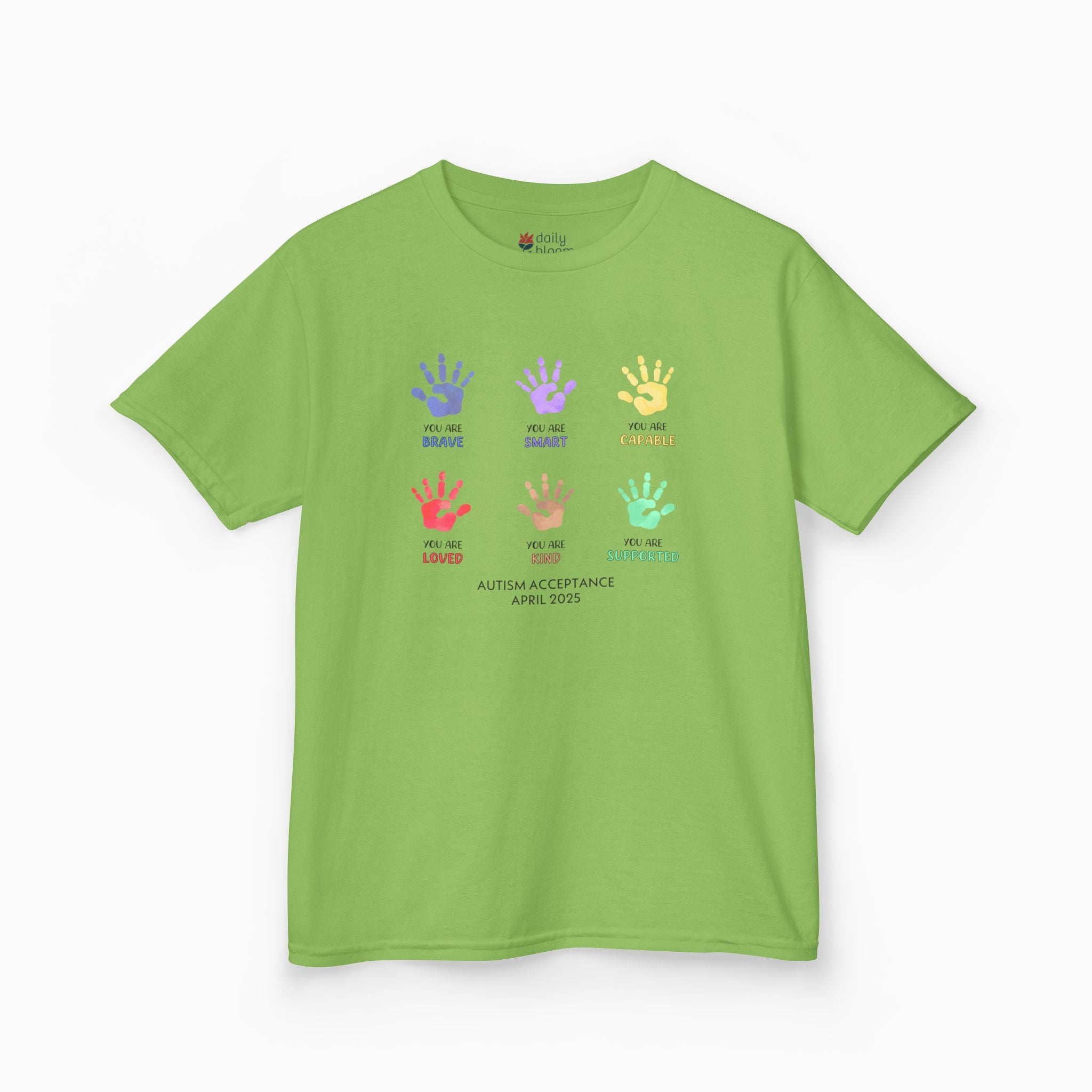 Autism Awareness 2025 - Affirmation Handprints Youth T-Shirt