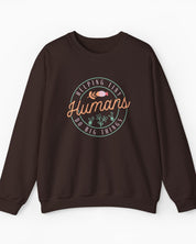 Helping Tiny Humans Do Big Things Sweatshirt-Dark Chocolate-Neurodiversity, ADHD & Autism Awareness & Acceptance Sweatshirt by Daily Bloom