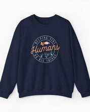 Helping Tiny Humans Do Big Things Sweatshirt-Navy-Neurodiversity, ADHD & Autism Awareness & Acceptance Sweatshirt by Daily Bloom