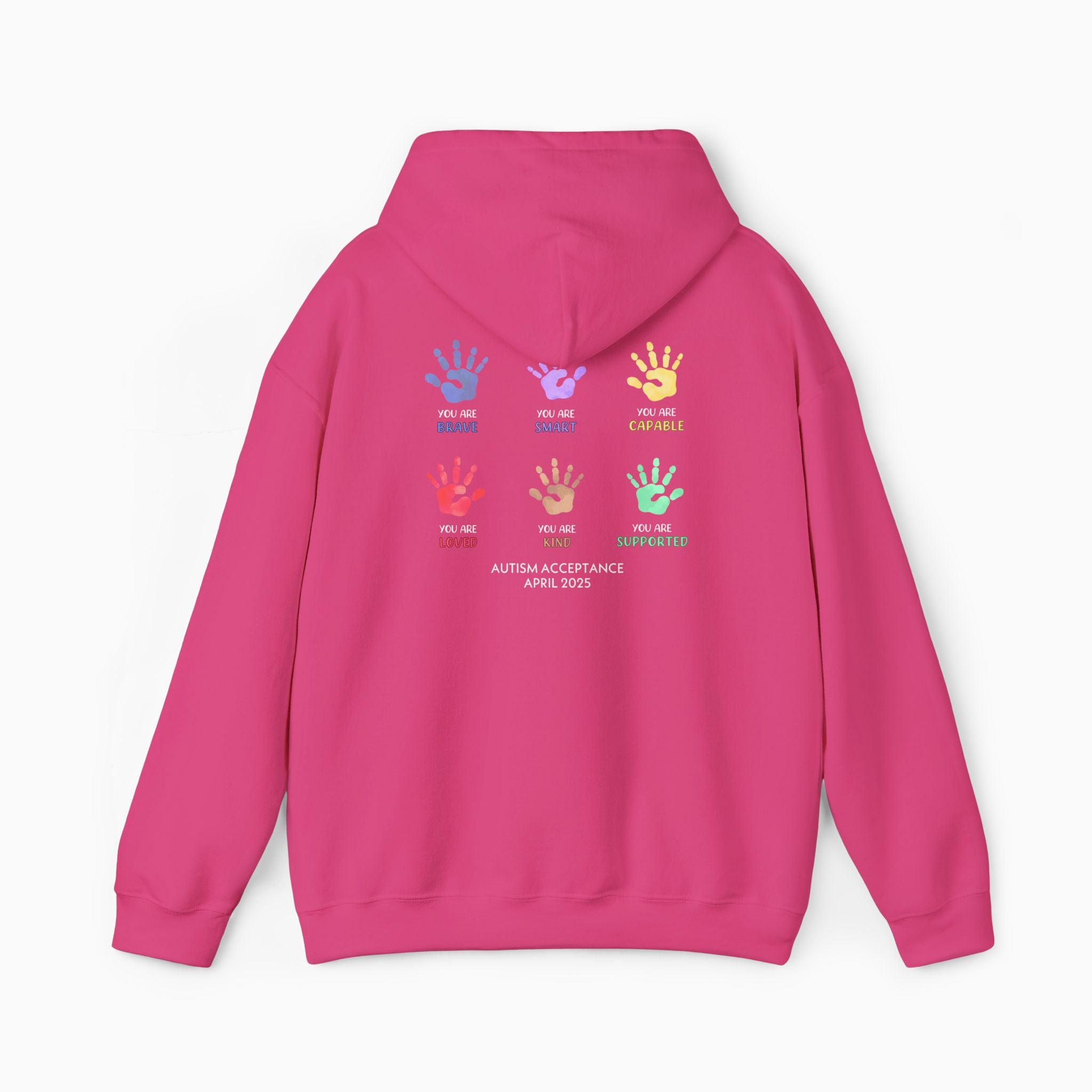 Autism Awareness 2025 - Affirmation Handprints Hoodie