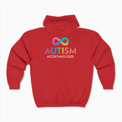 Autism Awareness 2025 - Infinity Acceptance Zip Up Hoodie