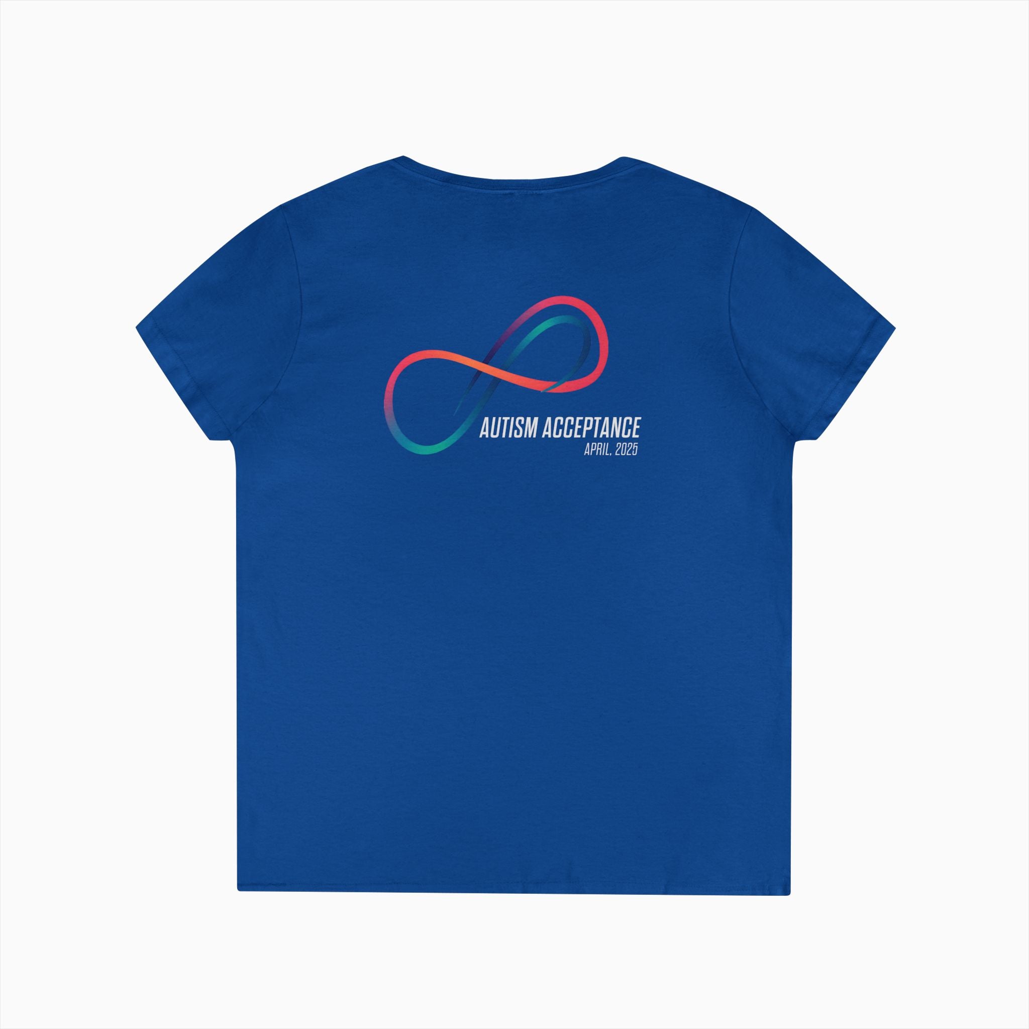 Autism Awareness 2025 - Loop of Acceptance Ladies V-Neck T-Shirt