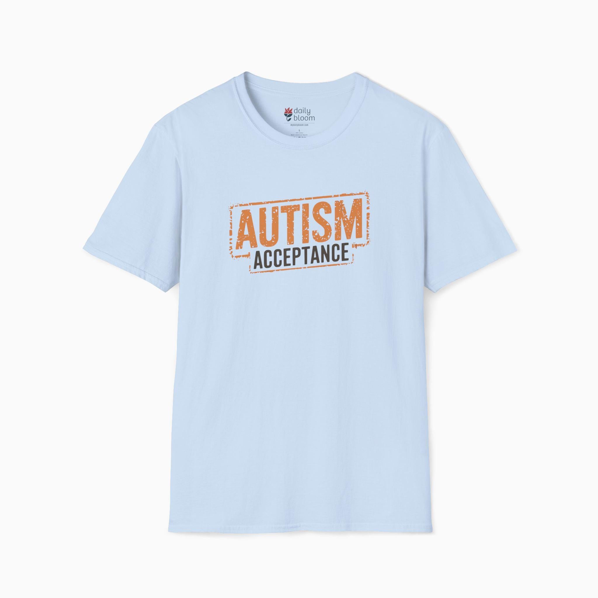 Autism Acceptance Graffiti Tee-Light Blue-Neurodiversity, ADHD & Autism Awareness & Acceptance T-Shirt by Daily Bloom