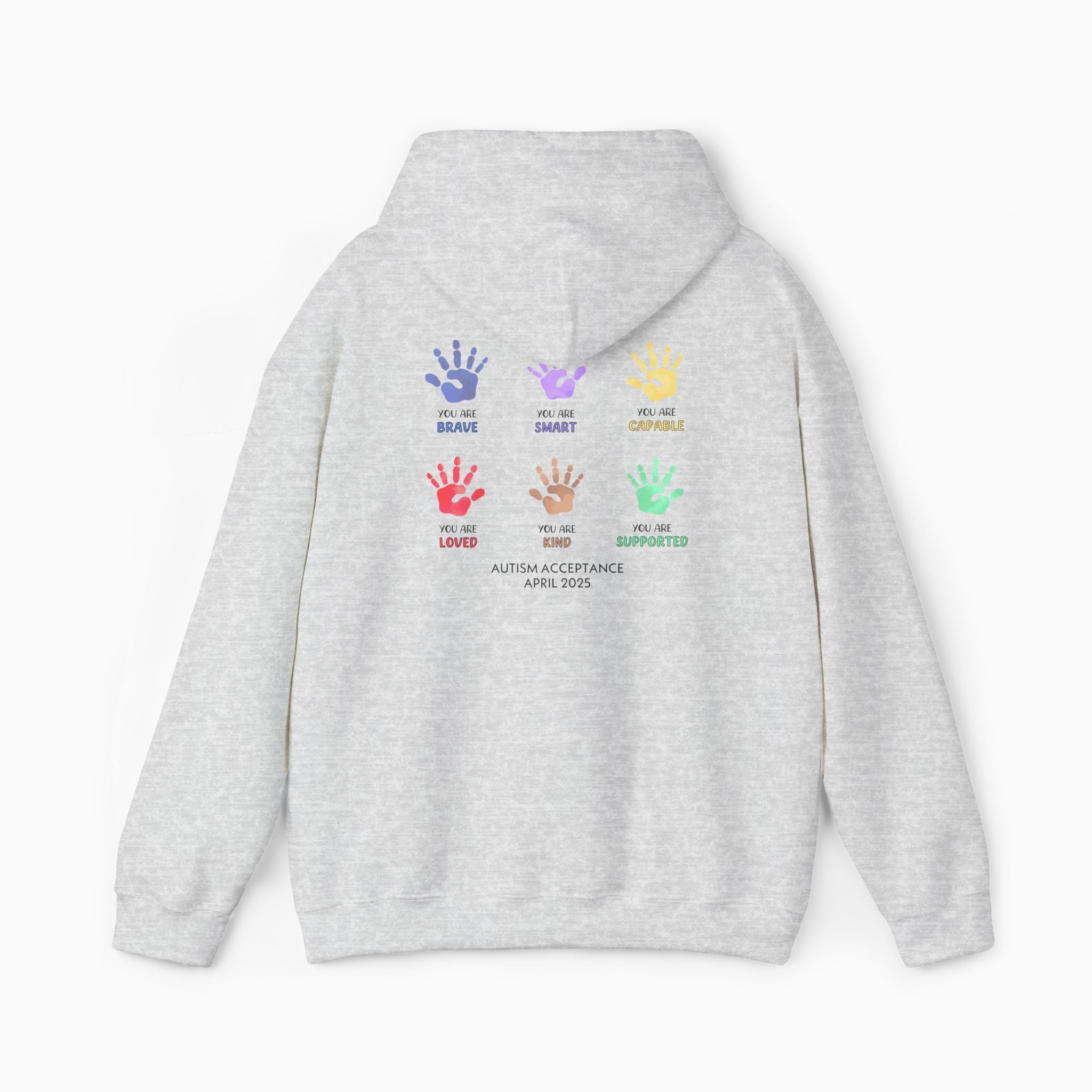 Autism Awareness 2025 - Affirmation Handprints Hoodie