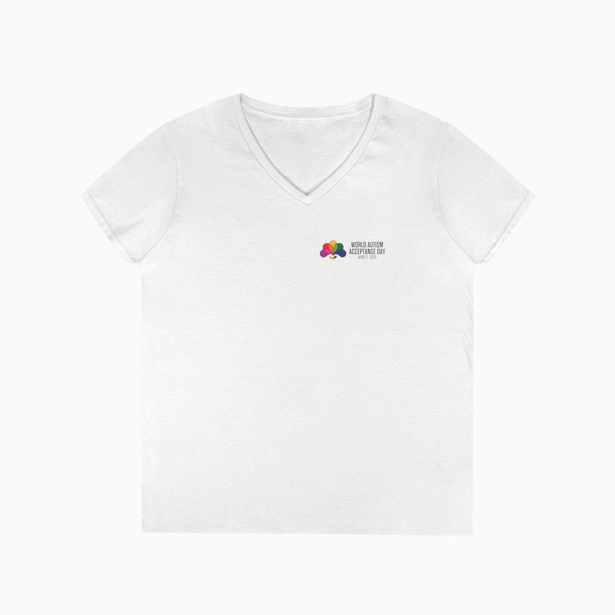 Autism Awareness 2025 - Spectrum in Bloom Ladies V-Neck T-Shirt