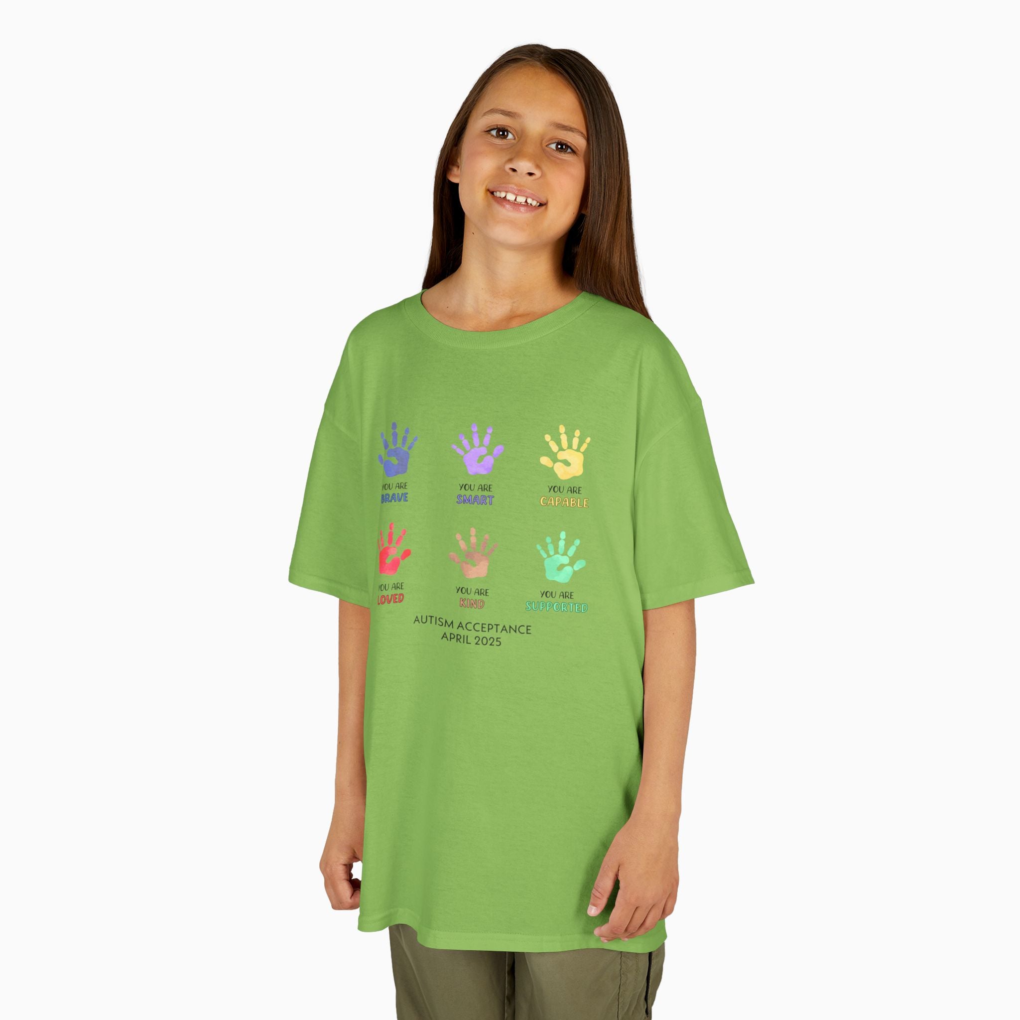 Autism Awareness 2025 - Affirmation Handprints Youth T-Shirt