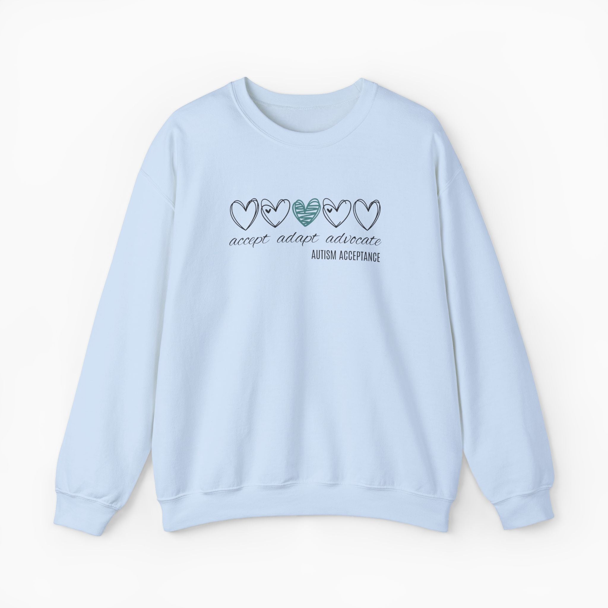 Accept Adapt Advocate Love Hearts Sweatshirt