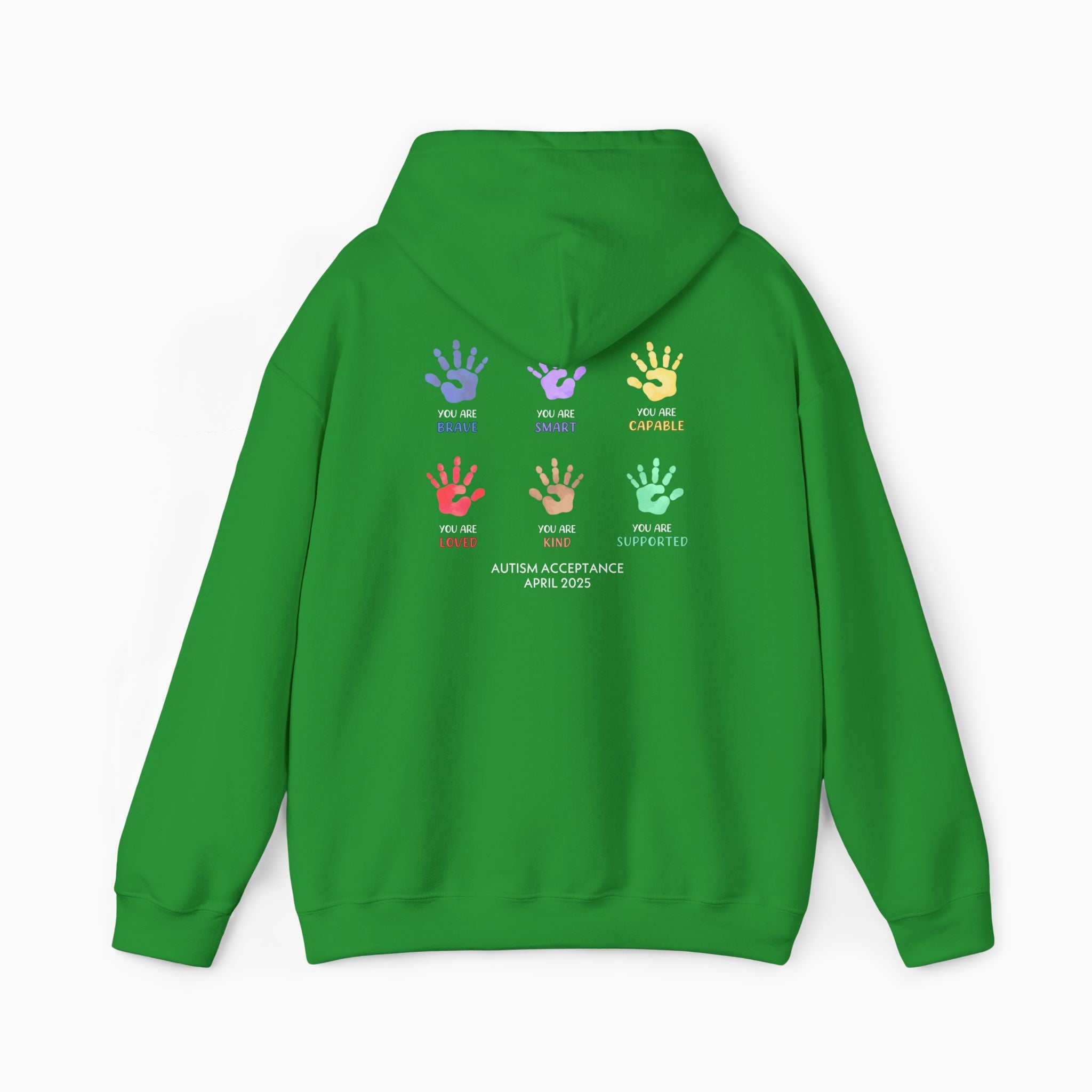 Autism Awareness 2025 - Affirmation Handprints Hoodie