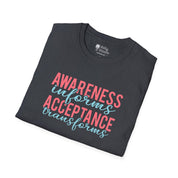 Awareness Informs Acceptance Transforms Tee-Neurodiversity, ADHD & Autism Awareness & Acceptance T-Shirt by Daily Bloom