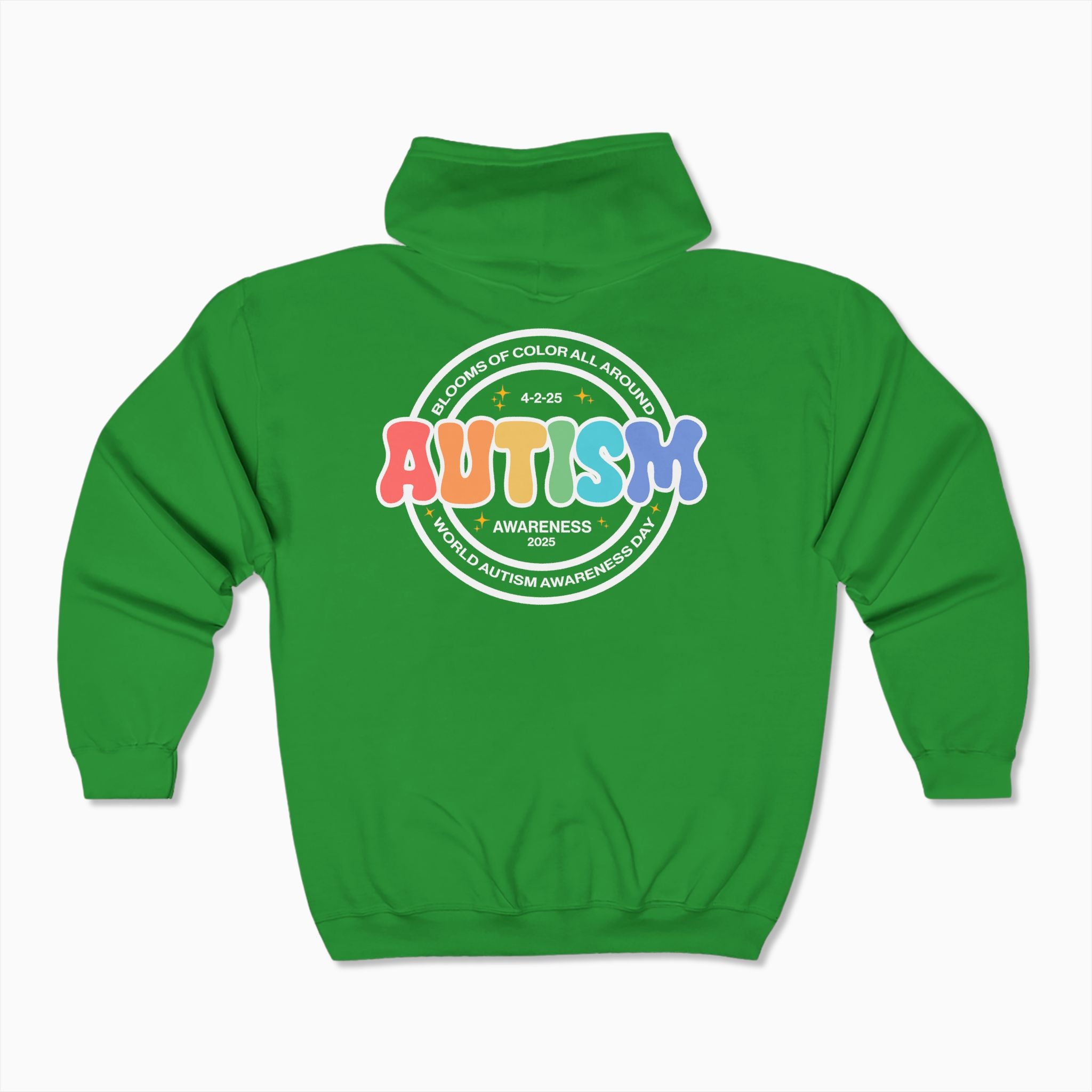 Autism Awareness 2025 - Blooms of Color All Around Zip Up Hoodie
