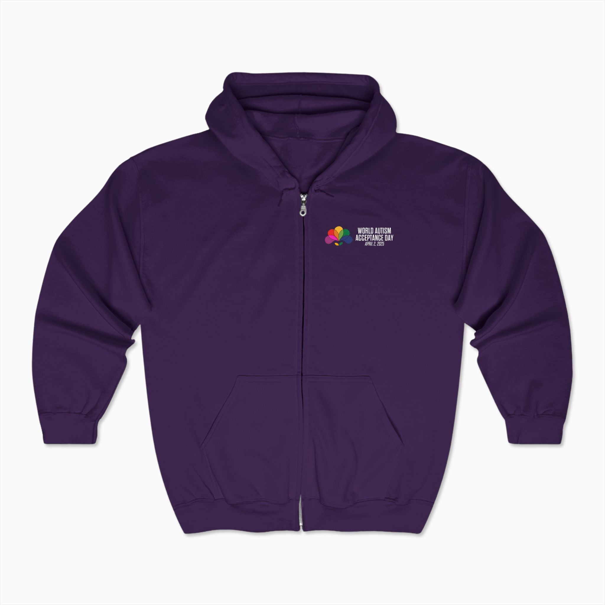 Autism Awareness 2025 - Spectrum in Bloom Zip Up Hoodie